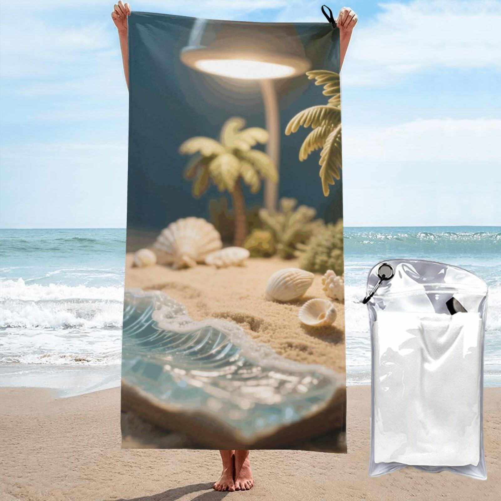 LMNGH Hawaii Beach Bath Towel Super Absorbent Quick Dry Bathroom Towel Sand Free Microfiber Beach Towels for Bathroom, Gym, Spa and Hotel Towel 27.5"x55"