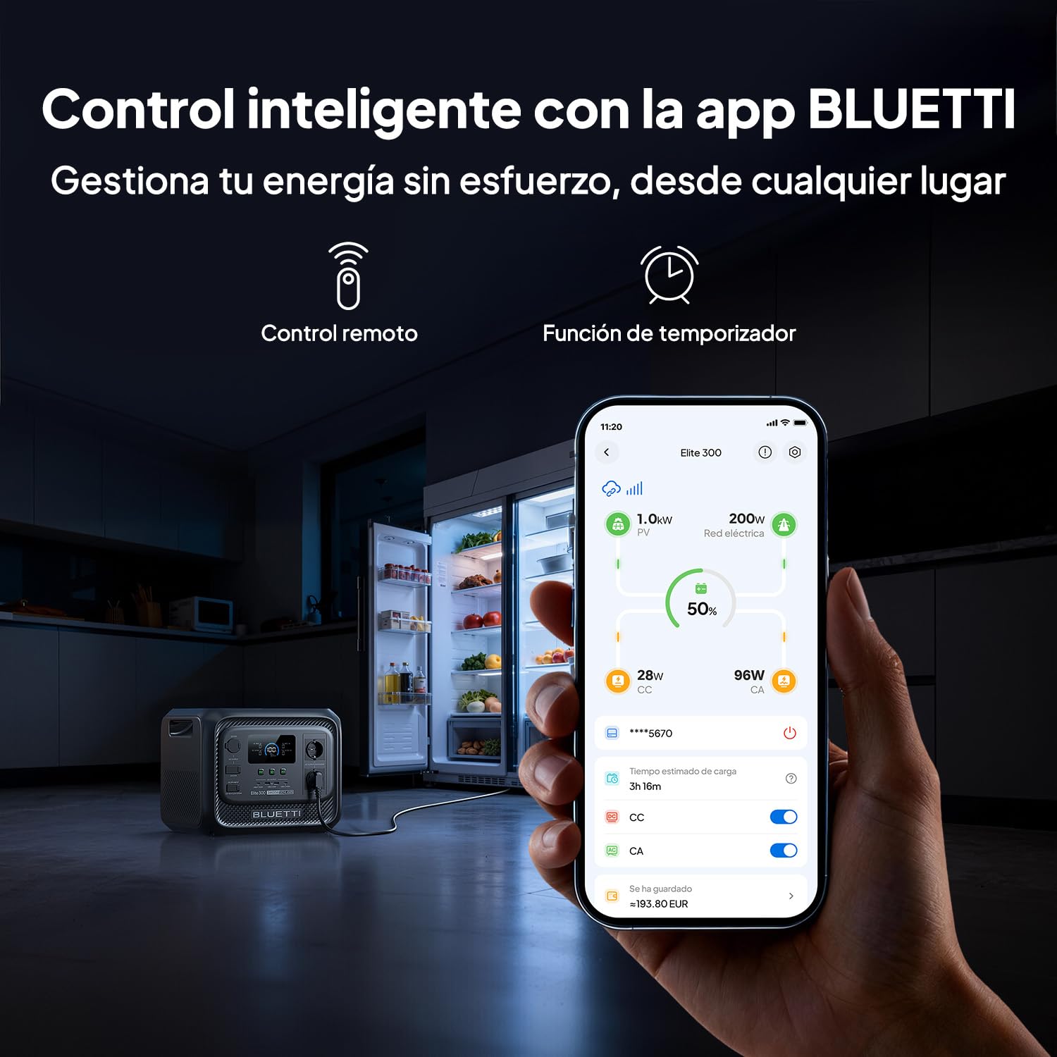 BLUETTI Elite 300 Estación de Energía Portátil (Nuevo 2026), 3014,4Wh Batería LiFePO4 con 2400W Salida CA (4800W Pico), 3 kWh Compacta para Respaldo en Casa, Camping y Autocaravana