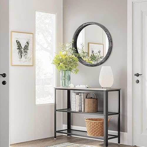 Miniatura 216 de JJUUYOU Espejo circular de pared redondo para baño, espejo de tocador marrón rústico, pequeño círculo decorativo para pared, marco de madera, espejo