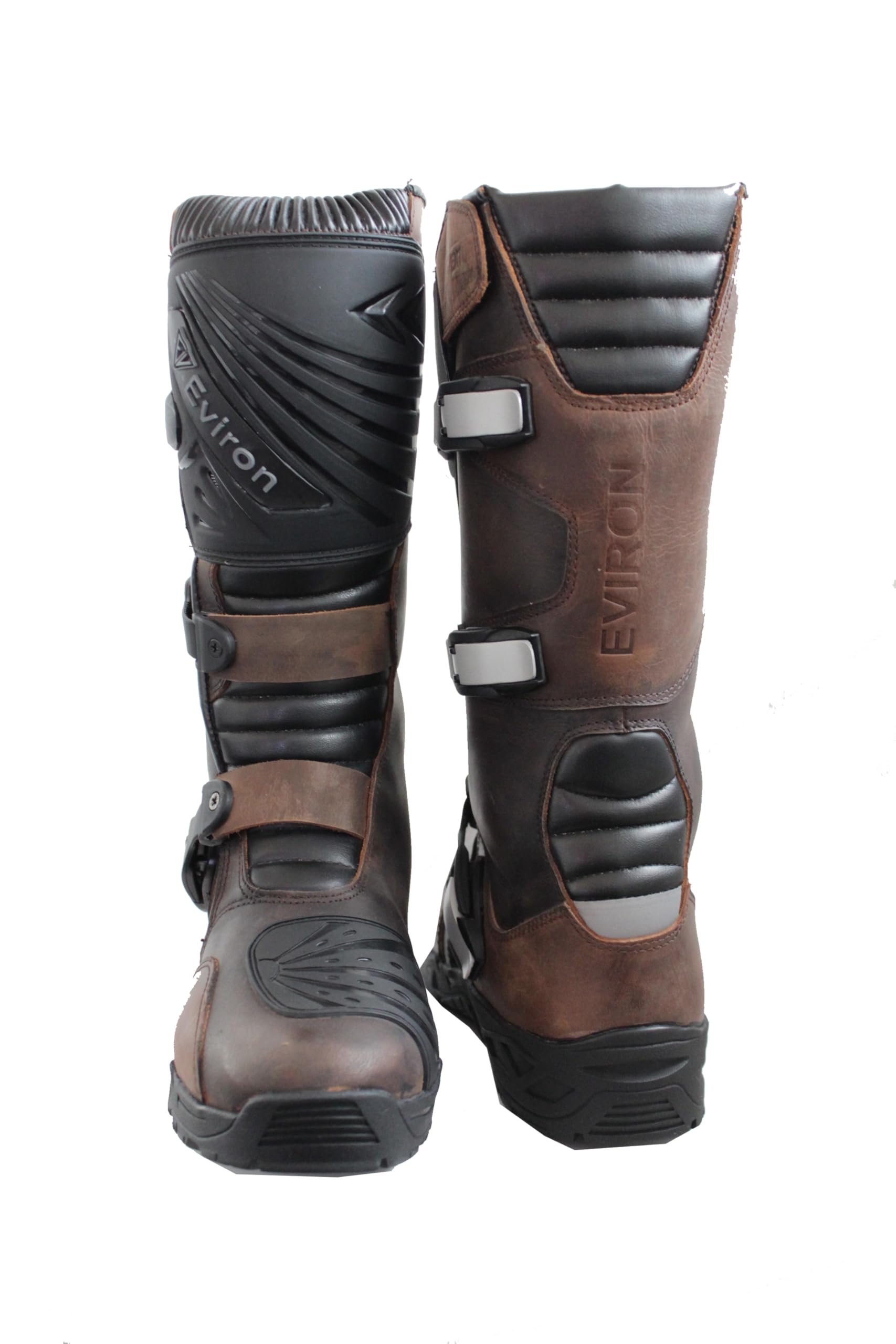 EVIRON Botas de piel para motocicleta de aventura, impermeables, para motocross