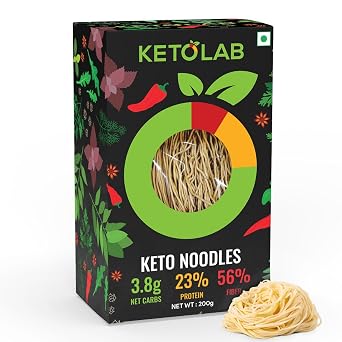 Ketolab Keto Noodles Spaghetti، 10.7 OZ، 1 Pack، 3.8g Net Carb & 11g High Protein / Serving، Ident to Noodles Regular، Ultra Low Carb، Pre-Biotic High Fiber, لنظام كيتو الغذائي وفقدان الوزن
