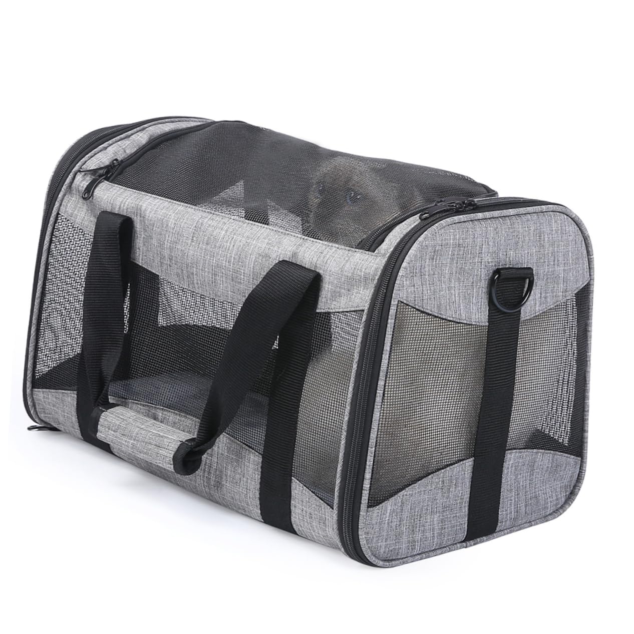 Toddmomy Foldable Breathable Pet Carrier Bag Portable Grey Cat Travel Storage Pouch for for Camping and Sightseeing