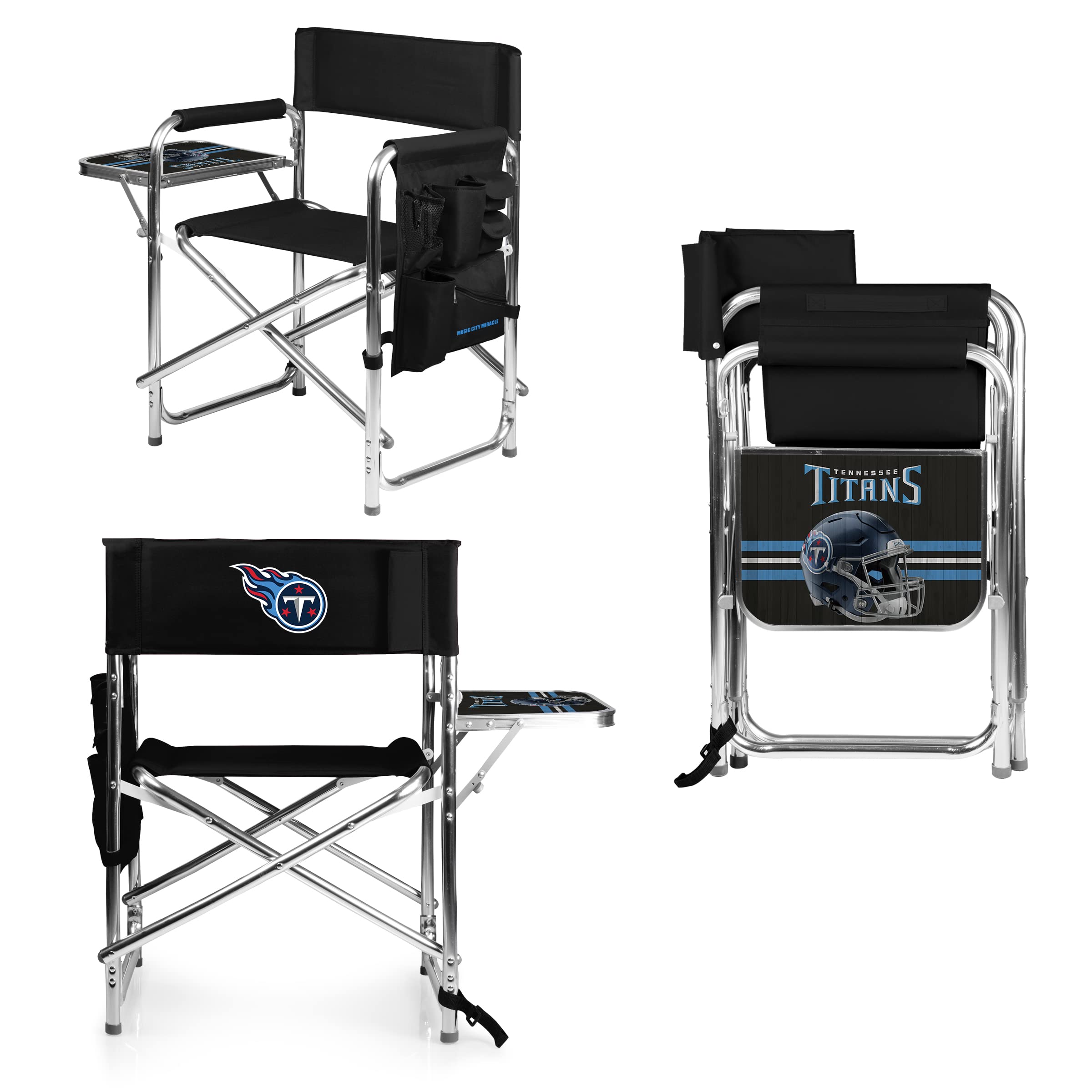 Picnic TIME NFL Unisex-Adult NFL Sports Chair with Side Table, Beach Chair, Camp Chair for Adults