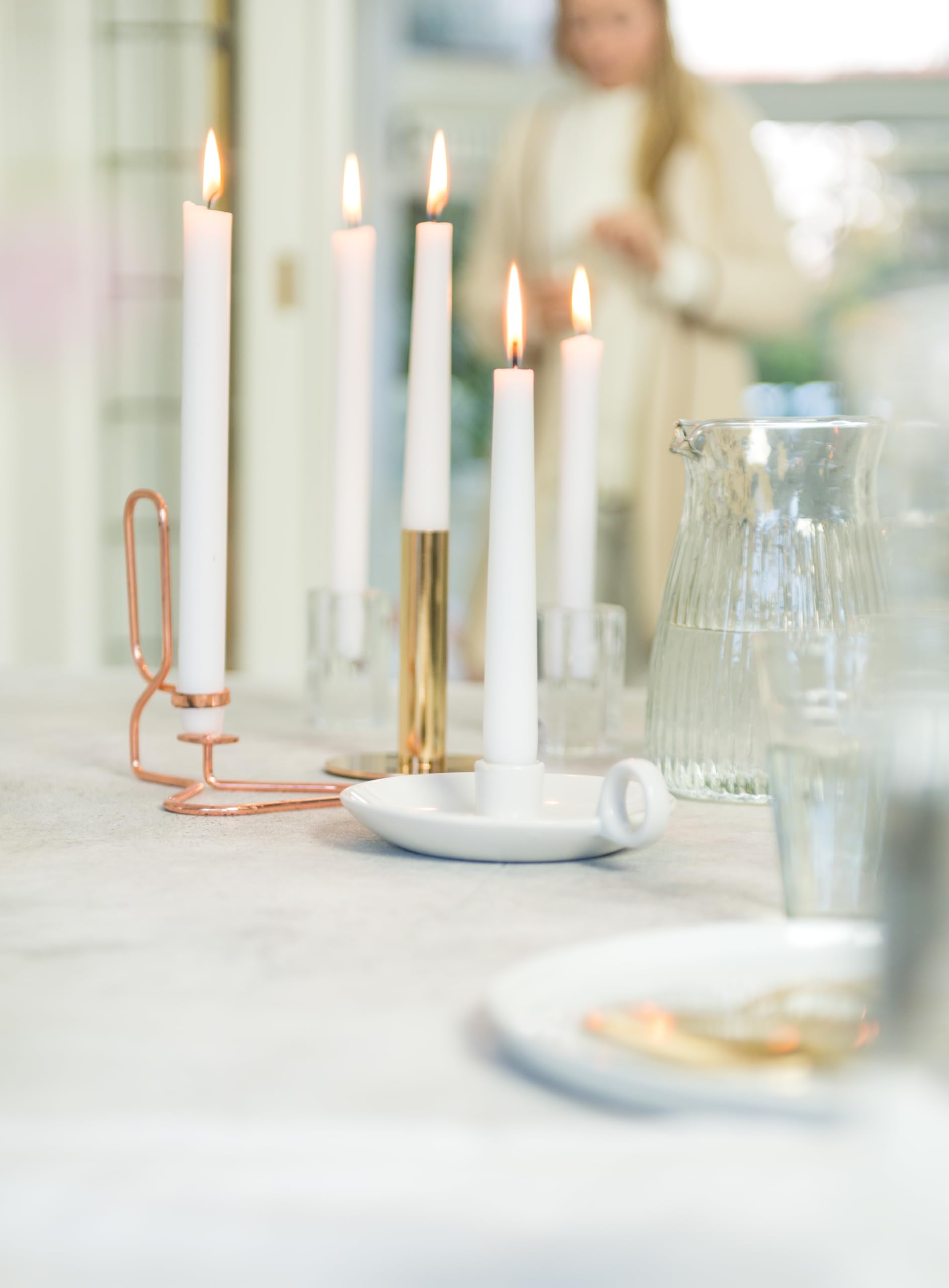 Stabkerzen Salbeigrün - 10 Stück Made In Germany | 180mm X 22mm, 8+ Stunden Brenndauer | Tropffrei & Rußarm