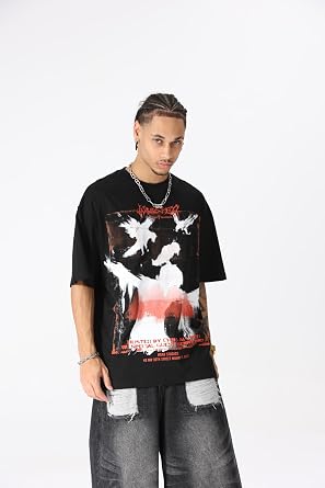 Streetwear T-Shirts Heavyweight Graphic Tees for Men - Oversized, Artistic, and Versatile