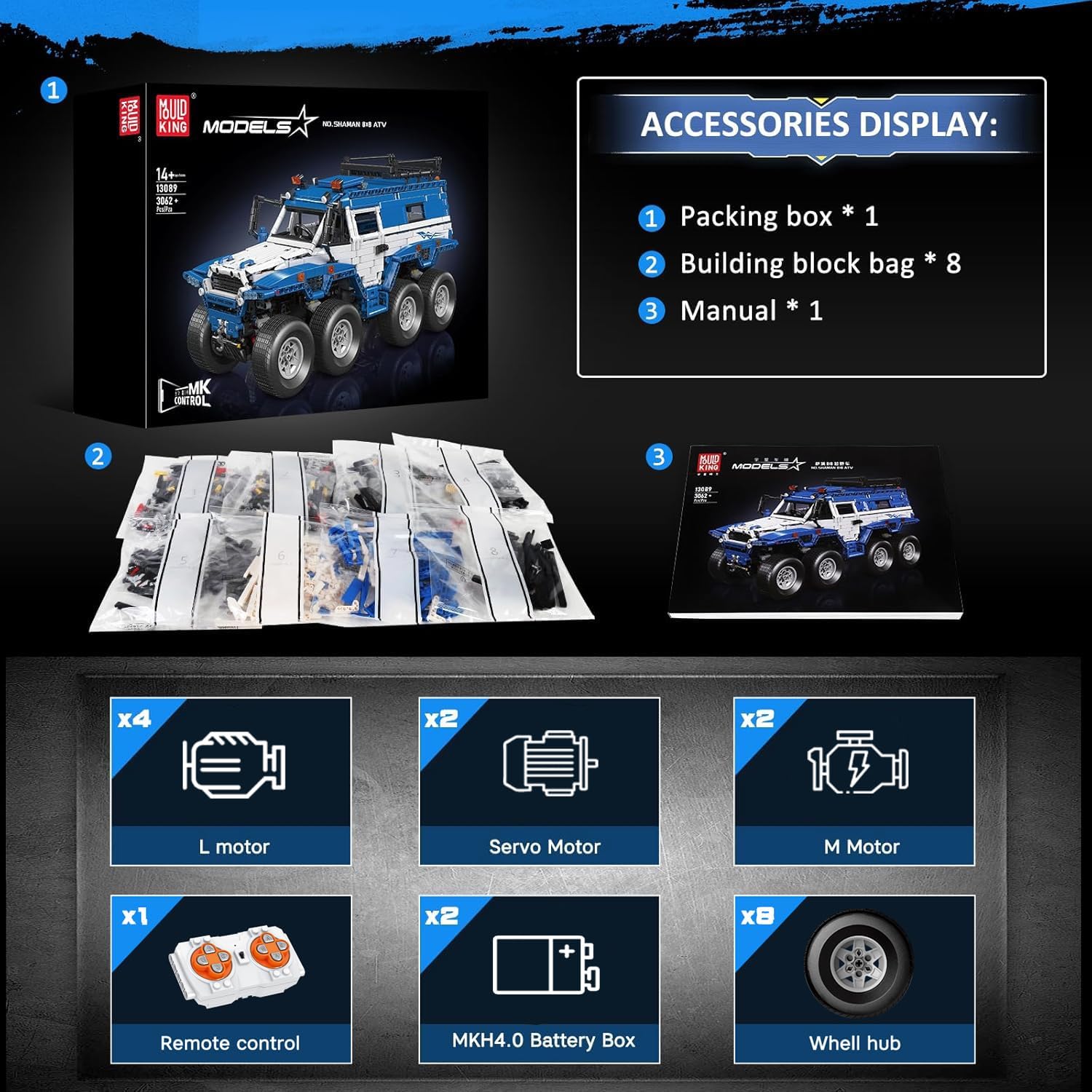 Mould King 13089 accessories display