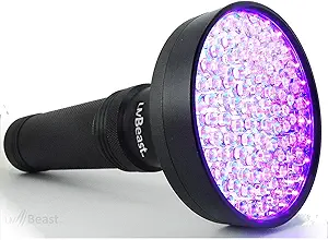 uvBeast Black Light UV Flashlight – HIGH Power 100 LED with 30-feet Flood Effect – Professional Grade 385nm-395nm Best for Commercial/Domestic Use Works Even in Ambient Light - USA Stock – UK Design
