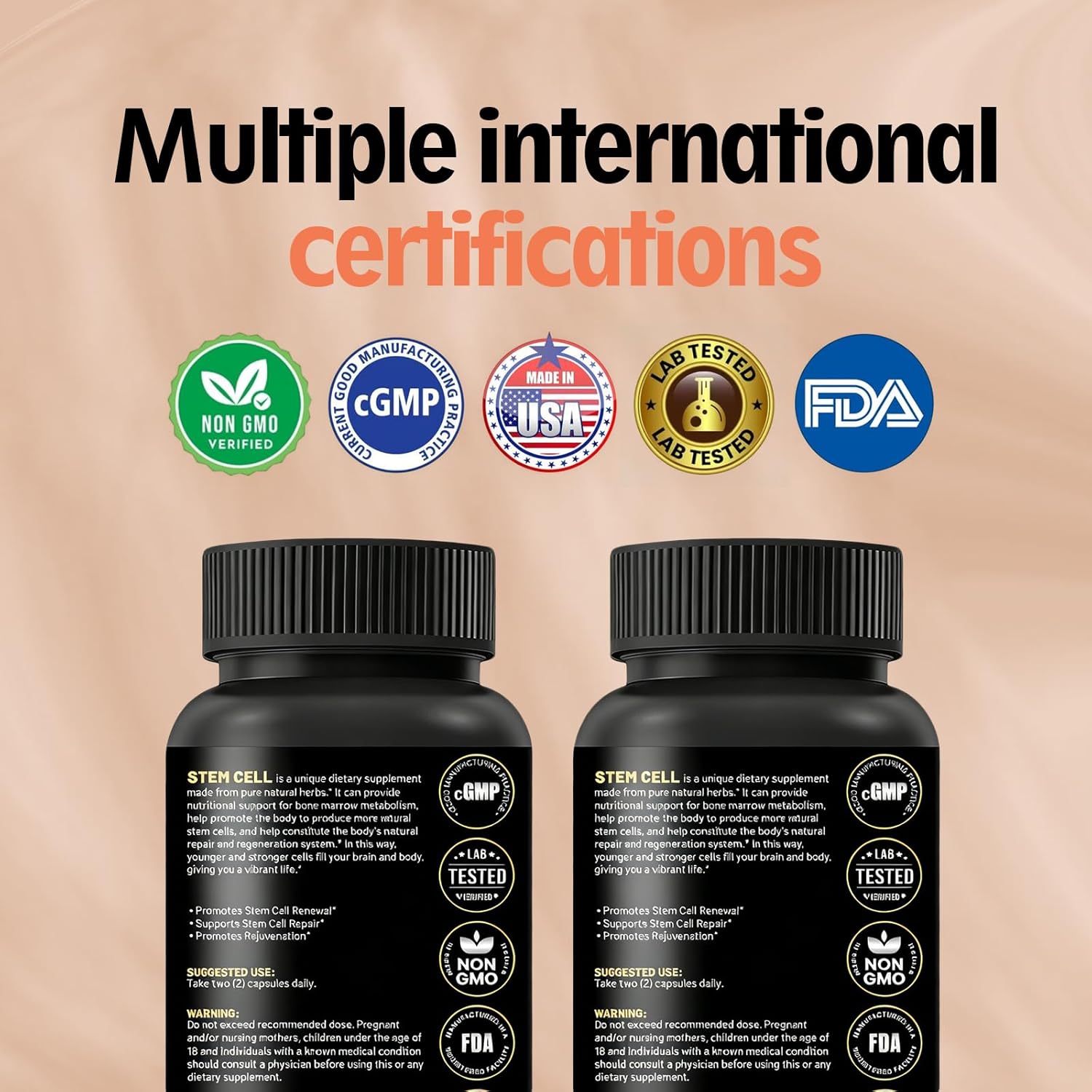 Stem Cell Activation Formula, 60 Capsules, with Vitamin D and B12, Youth and Longevity Support Maintain Youth and Longevity Patented StemCell Activation Fomula (1 Bottle (60 softgels)) - Image 7