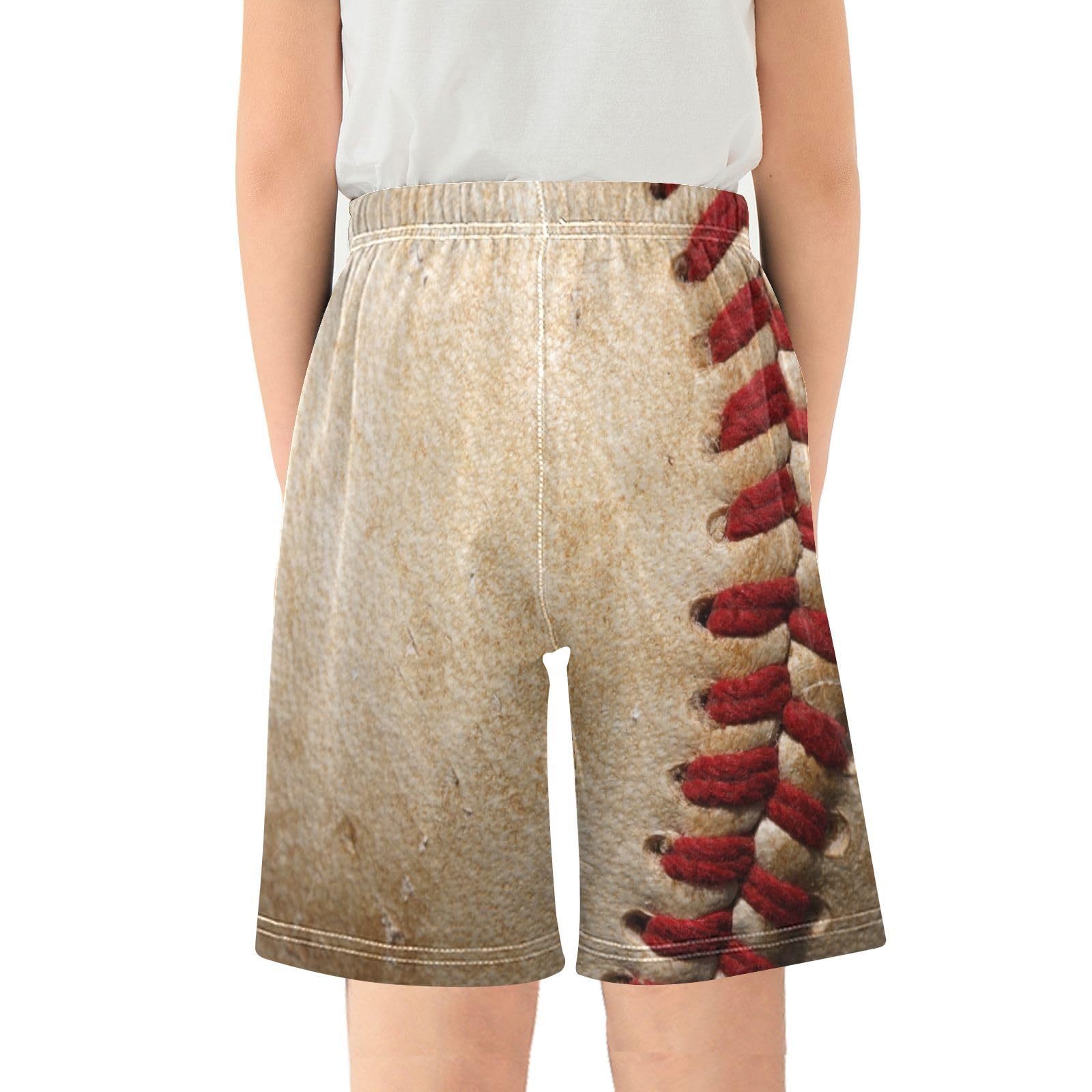 ALAZA boy Shorts Retro Baseball Threads Youth Athletic Shorts for Boys and Girls Size 11-12 Years Multicolor