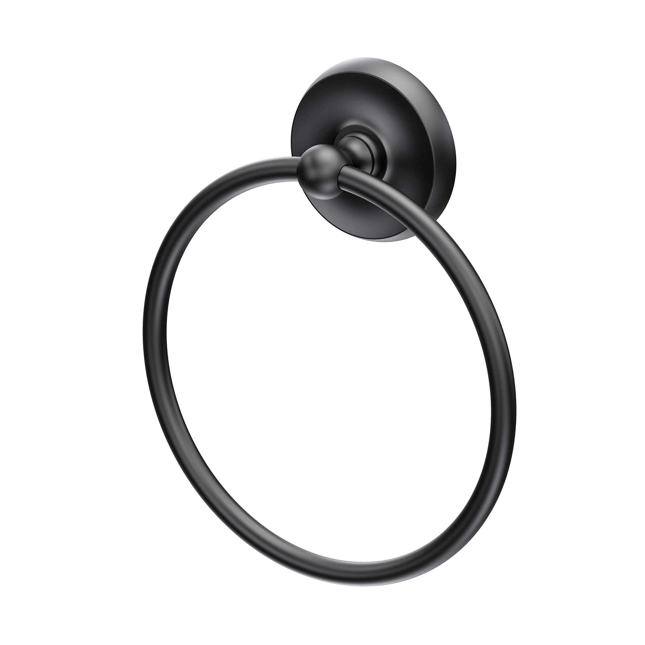 Gatco5073MX Designer II Towel Ring, Matte Black/Wall Mounted 6.50" Face, Hand Towel Ring for Bathroom
