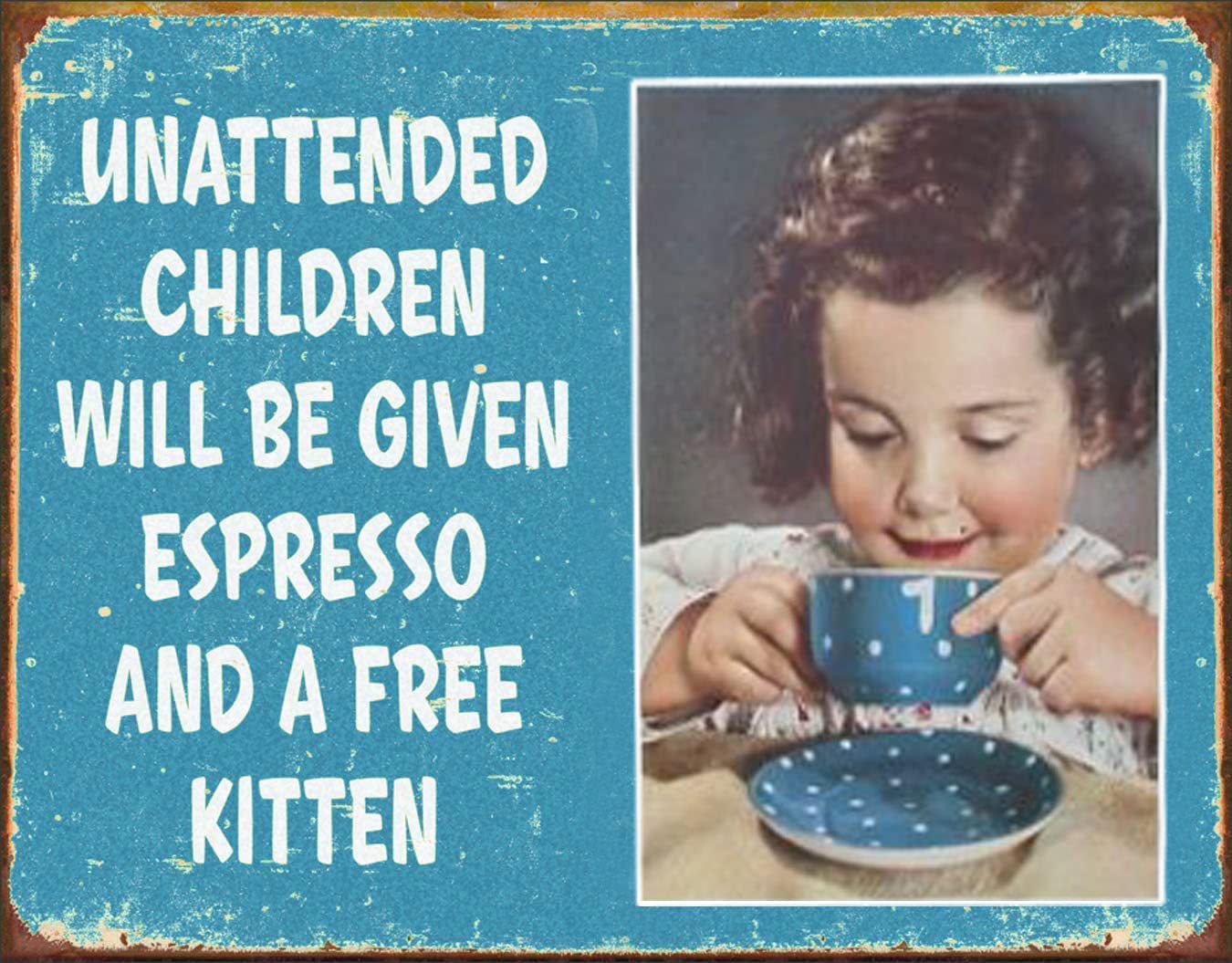 Classic Metal Signs, Tin Signs- Unattended Children Tin Sign - For Plaque Wall Decor Gift For Bathroom Restaurant Farm Bedroom Cafe School - 8x12 Inches