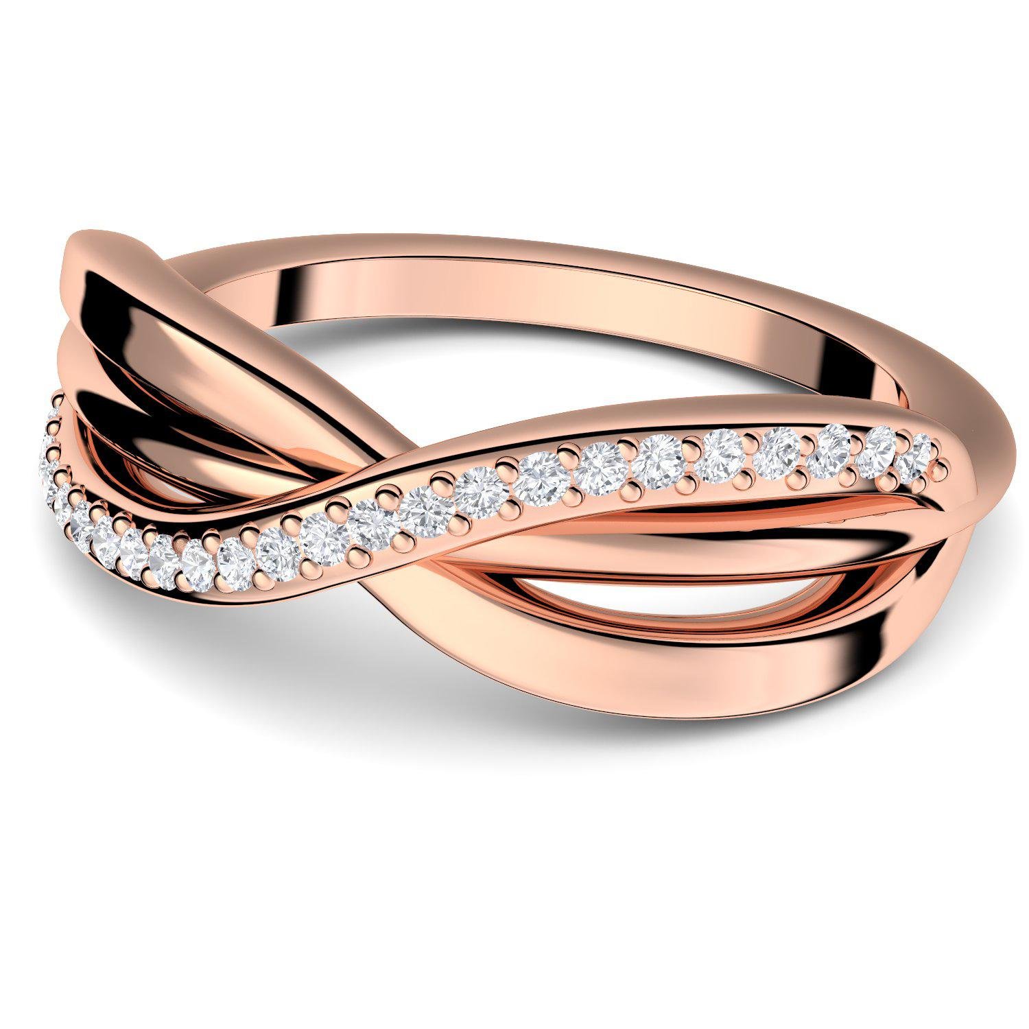 Unendliche Liebe Ring Rosegold von AMOONIC mit Zirkonia Verlobungsring