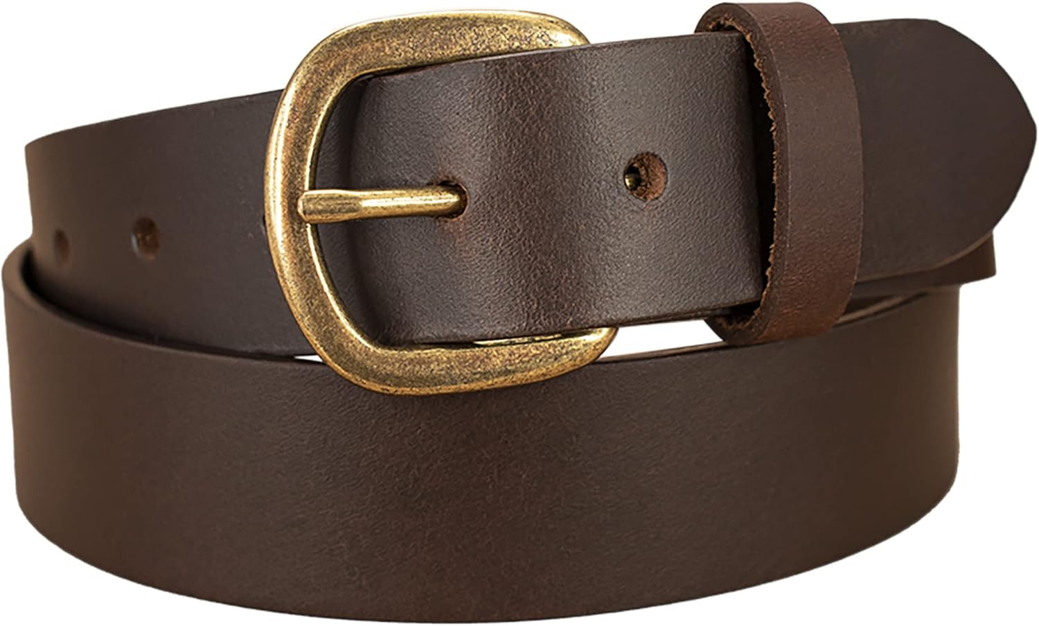 Thomas Bates Taylor Women's Bridle Leather Belt with Brass Buckle