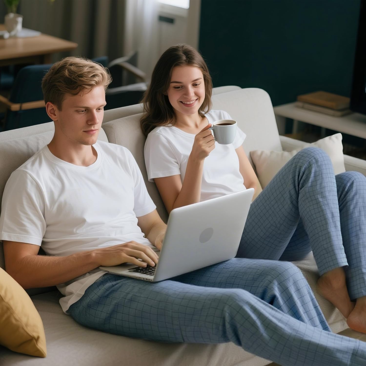 Men's Pajama Pants Lightweight Cotton Pjs Bottoms Sleepwear Sleep & Lounge with Pocket 2Pack or 3Pack - Image 7