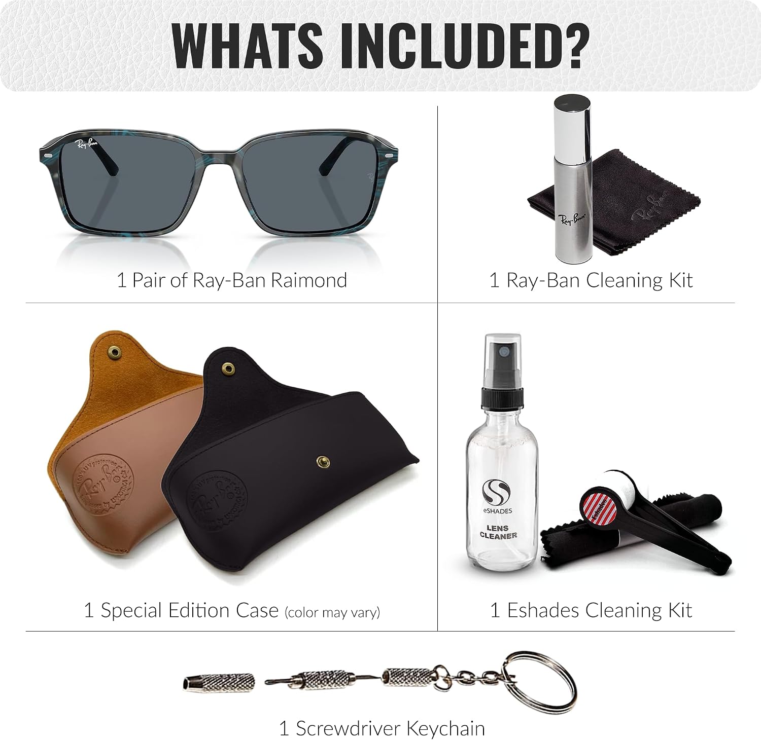 Ray-Ban RB2231F RAIMOND Square Shaped Sunglasses for Men & Women with Official RAYBAN Eyewear Kit