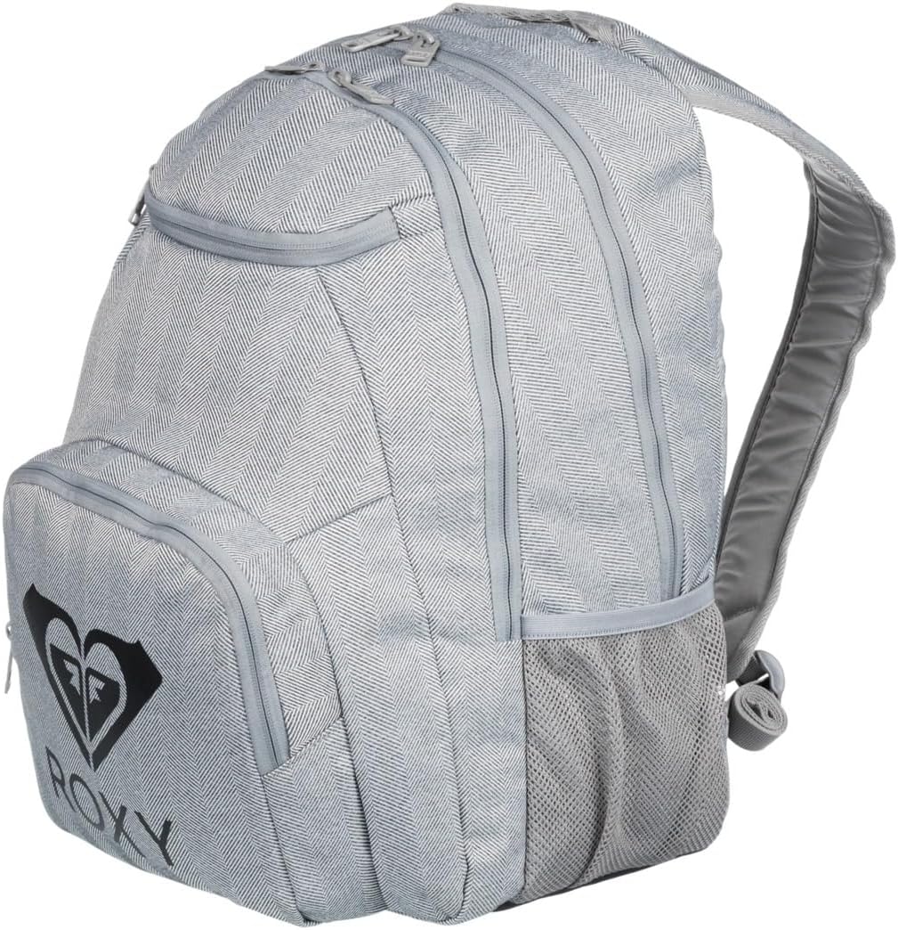 Roxy Women's Shadow SWELL Solid Logo Backpack, Heritage Heather, Dimensions: 18"" (H) x 13"" (W) x 6"" (D) / 45.5 (H) x 33 (W) x 14 (D), Volume: 24 L