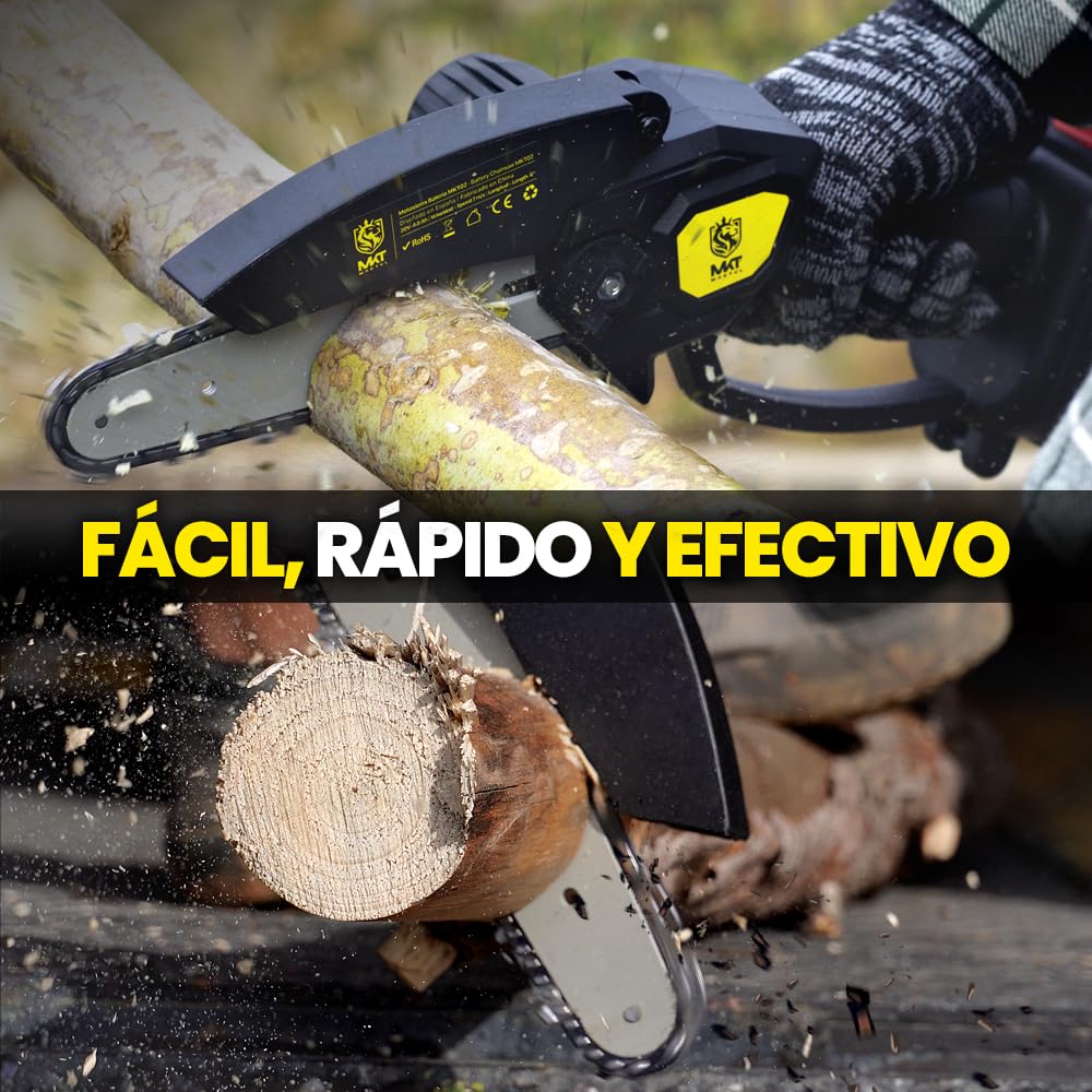 MAKTUL Mini Motosierra Bateria 6‘’/15cm, 8000 mAh (2 Baterías 4000mAh 20V), Sierra Eléctrica Cortar Podar Árboles Jardín, Motosierra de Mano con Accesorios Herramienta Jardinería Podadora Ramas Madera