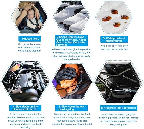 Vista 96 de uxcell 394mil 6.4 sqft almohadilla de estera impermeable para aislamiento del calor, aplicación en silenciador, tubo de escape de autos 40" x 24