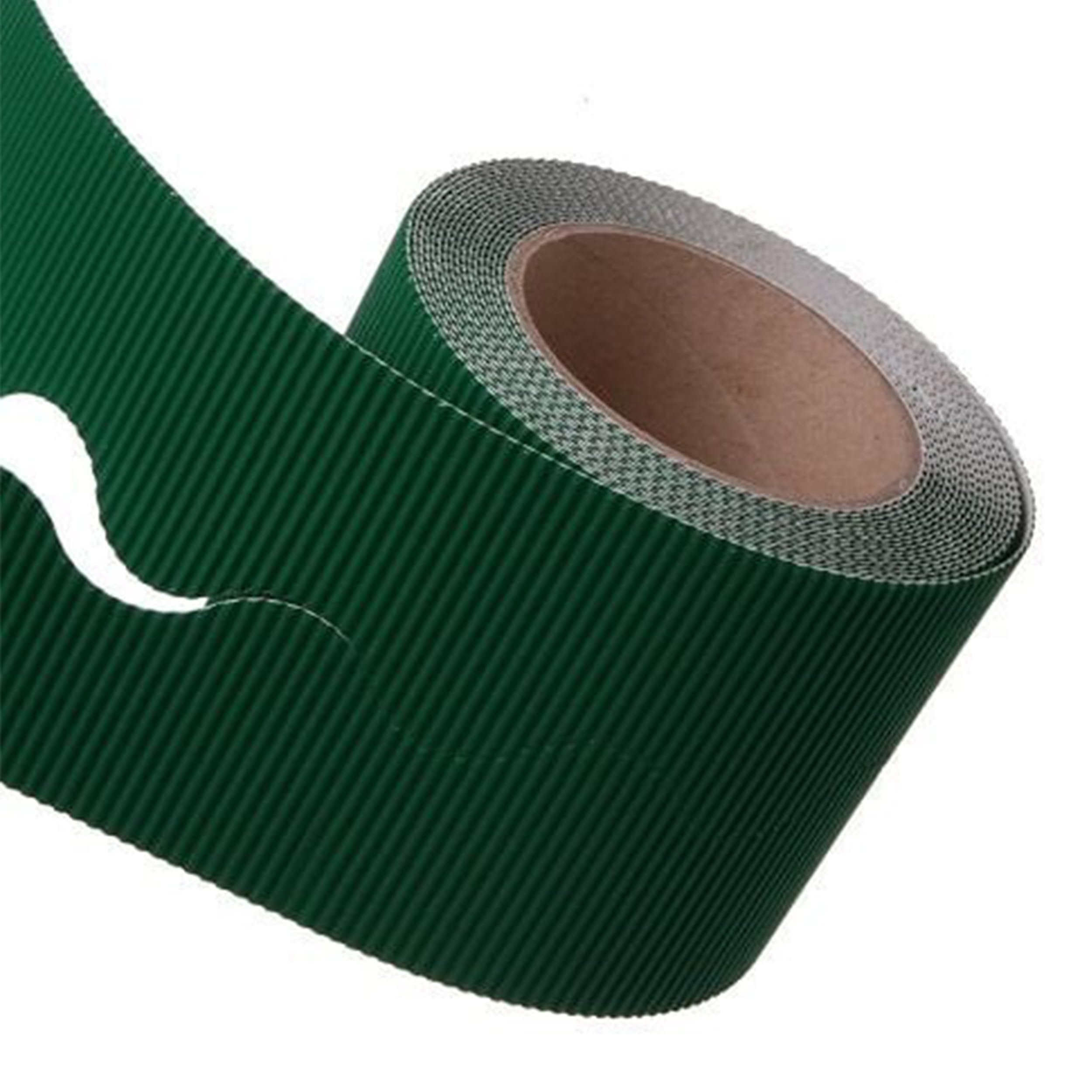 PAPERCUTZ Corrugated Border Roll (5.7cm x 15 metre), School Display Borders for Classrooms Decoration, Fade Resistant Scalloped Edge Border Roll for Bulletin Boards (Emerald Green)
