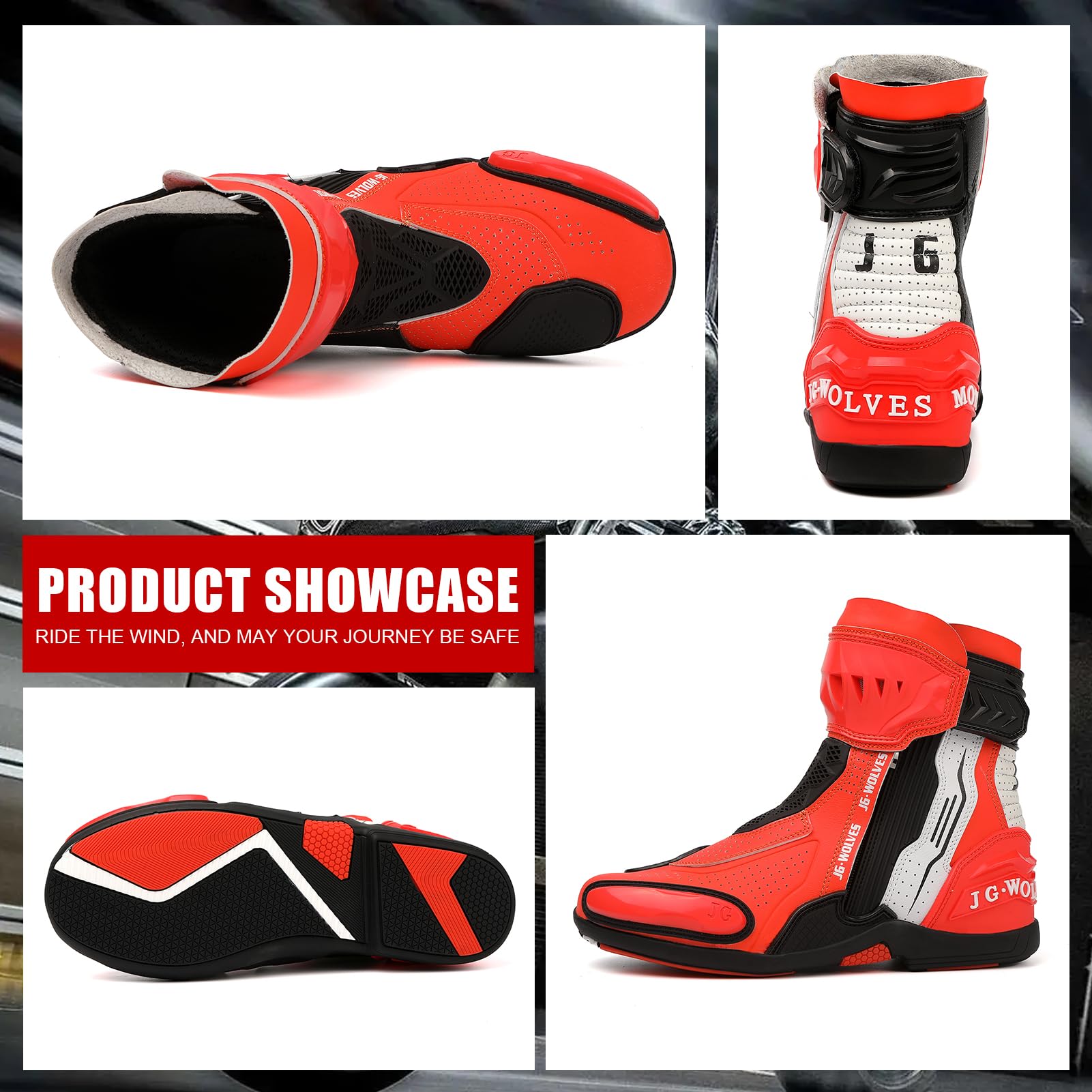 Stivali da Moto per Uomo e Donna, Scarpe da Moto in Pelle Traspiranti, Sneakers da Moto, Stivali da Moto con Supporto per La Caviglia, Suola Antiscivolo