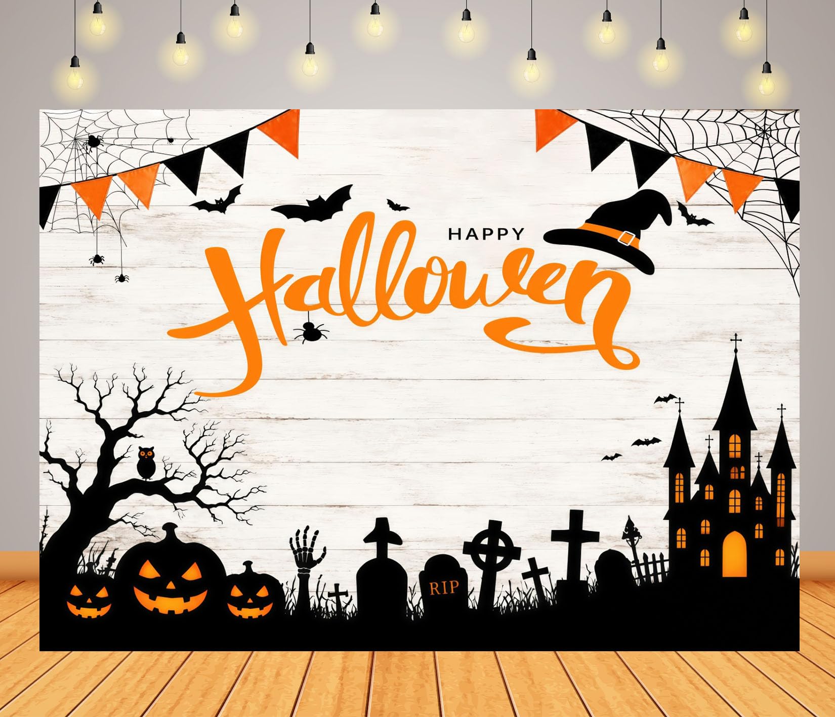10x6.5FT (3x2m) Scena Castello Happy Halloween Sfondo Fotografico