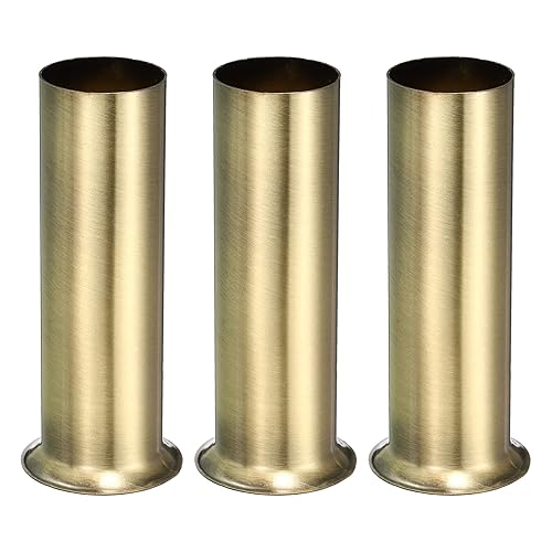 Miniatura 10 de MECCANIXITY Fundas de enchufe para vela, fundas de metal de 3.9 pulgadas de alto, fundas de candelabro para candelabros, color amarillo, 3 piezas