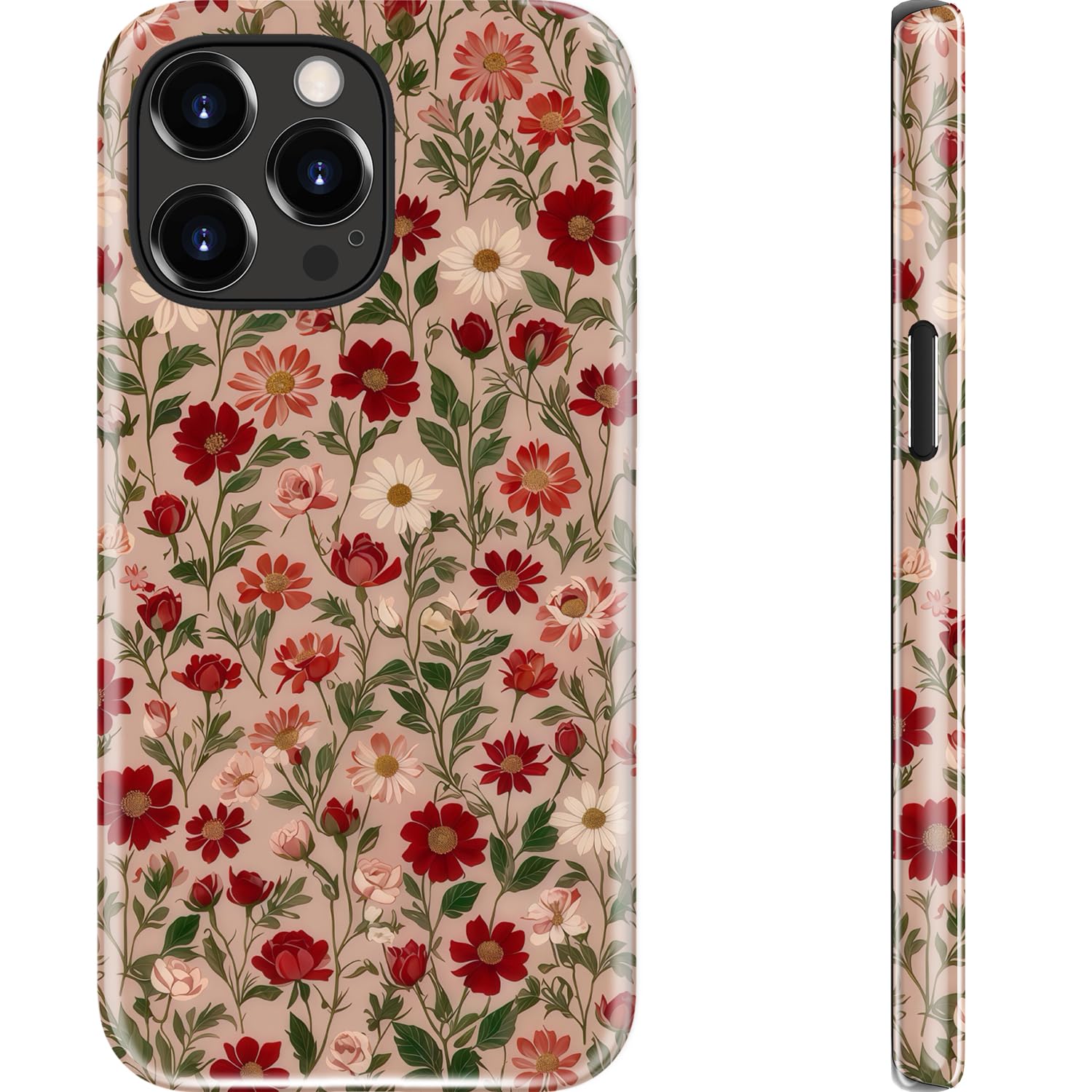 Photo 1 of Goodon for iPhone 13 Pro Case - Wireless Charging - Dual-Layer Hard Shell & Silicone Cover - Protective Phone Case with Cute Wildflower Designs for Women - Dainty Floral Pattern