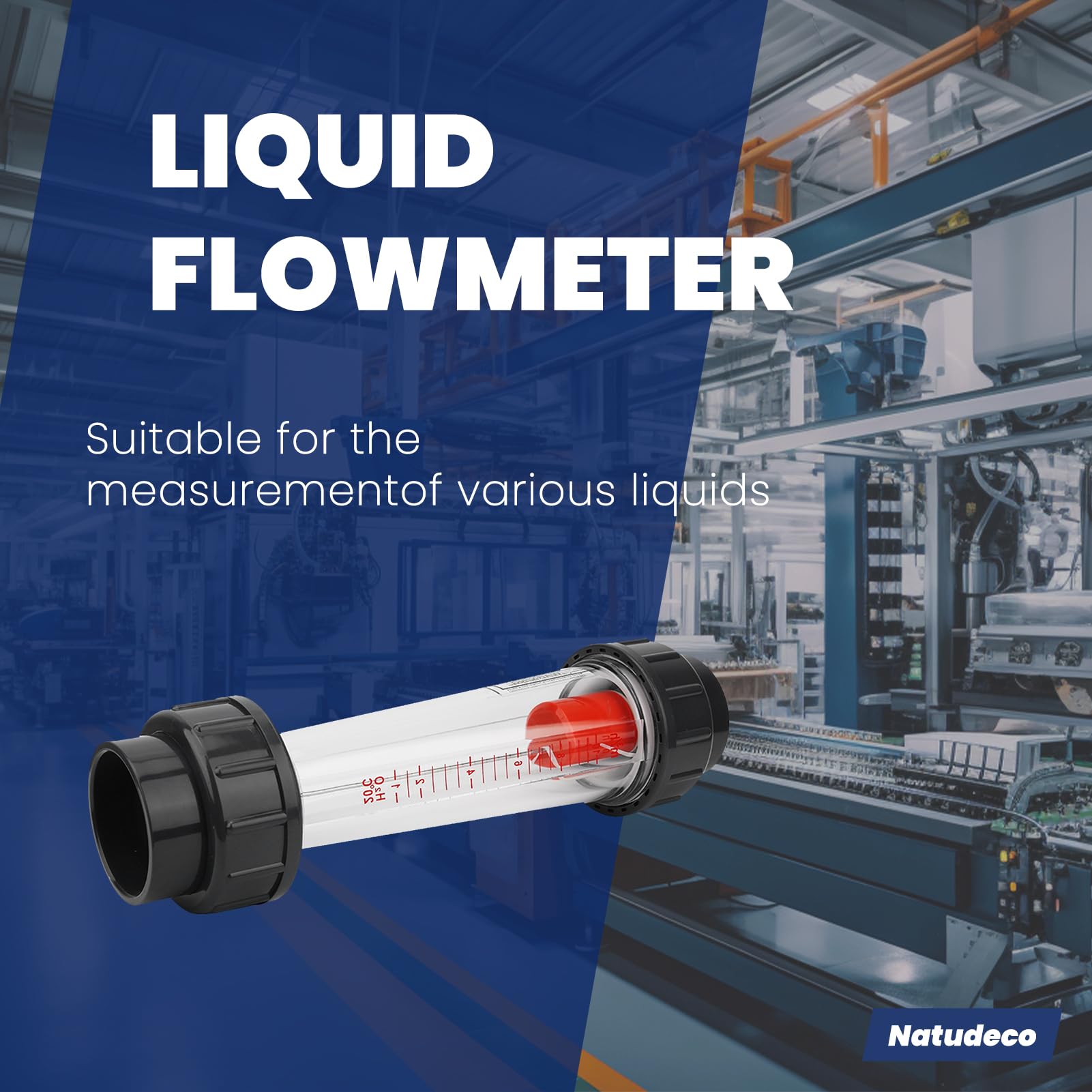 LZS-50 (D) Jauge de débit de liquide 1-10 Débitmètre de type tube 63 mm/2,5 pouces Débitmètres de liquide Interface plate en plastique Débitmètre liquide de type tube