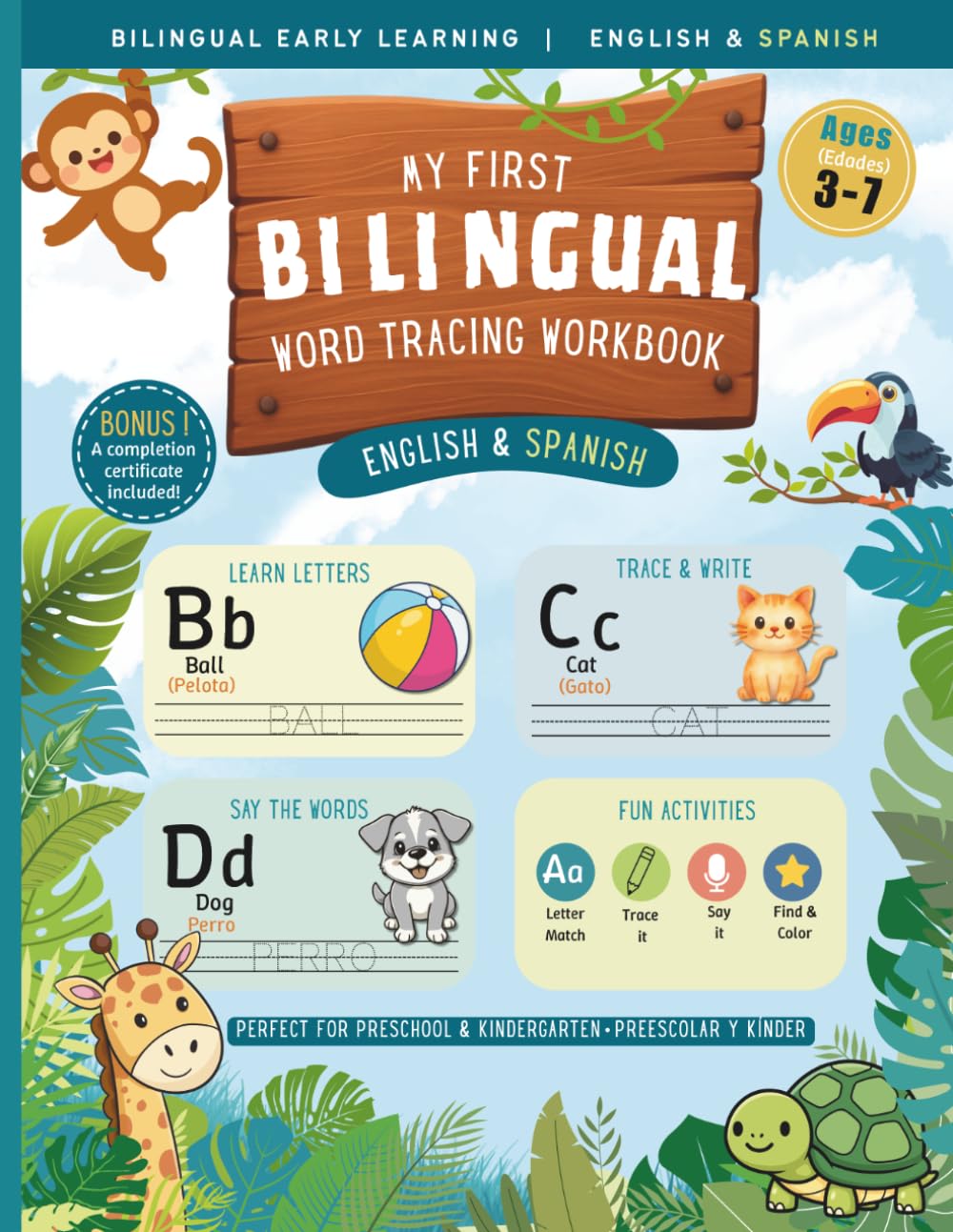 My First Bilingual Word Tracing Workbook: English & Spanish Trace-and-Learn Vocabulary for Kids Ages 3-6 | Letter Tracing, Word Writing, and Early Language Skills