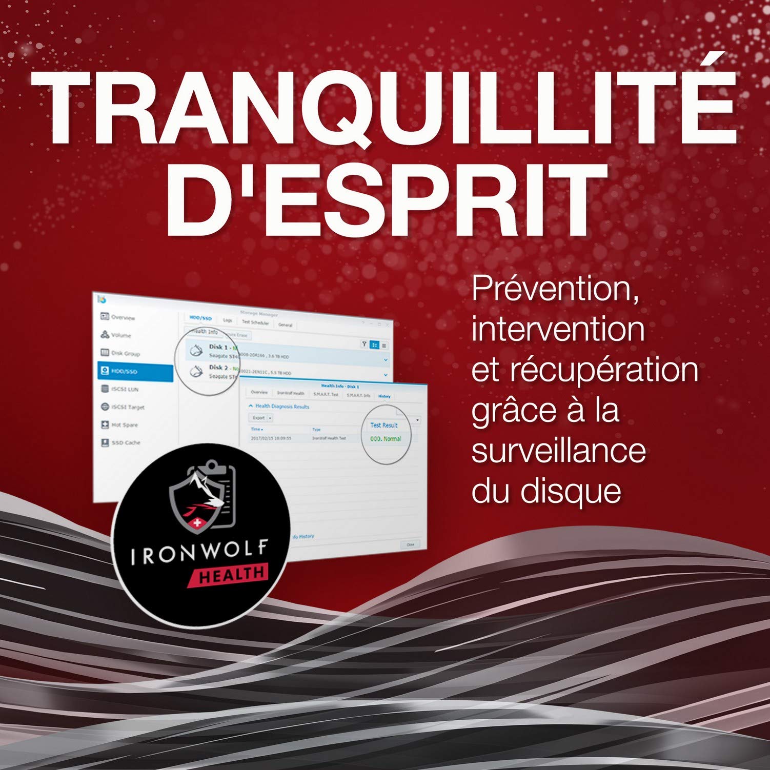Seagate IronWolf Pro 16 To, Disque dur interne NAS HDD, CMR 3,5" SATA 6 Gbit/s, 256 Mo de mémoire cache, pour NAS RAID, services Rescue valables 3 ans (ST16000NE000)