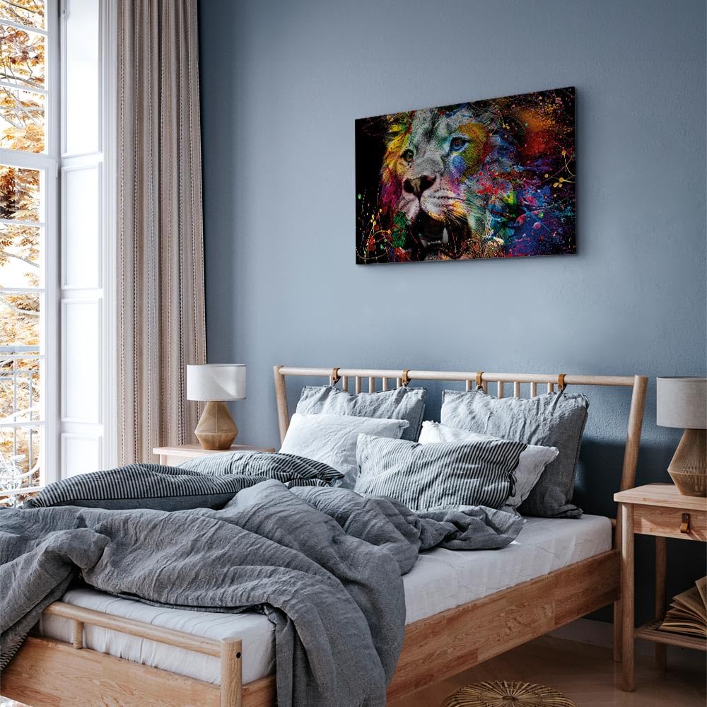 Murando Akustikbild „Löwe“ – Schallabsorber Leinwand 120x80 Cm, Für Bessere Raumakustik