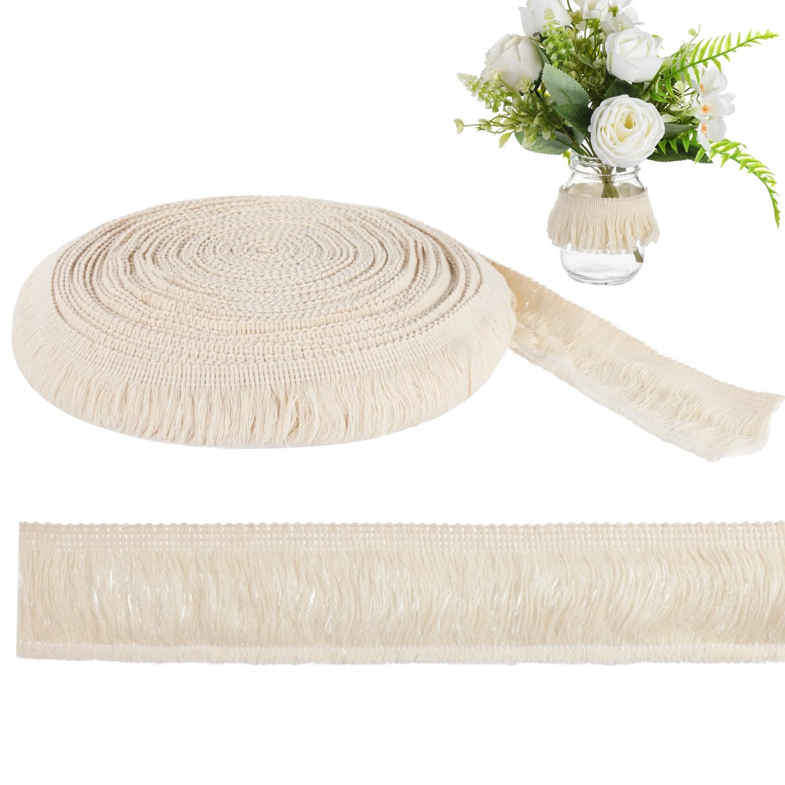 Bordure à franges en coton de 27m ruban à franger souple pour rideaux et couture