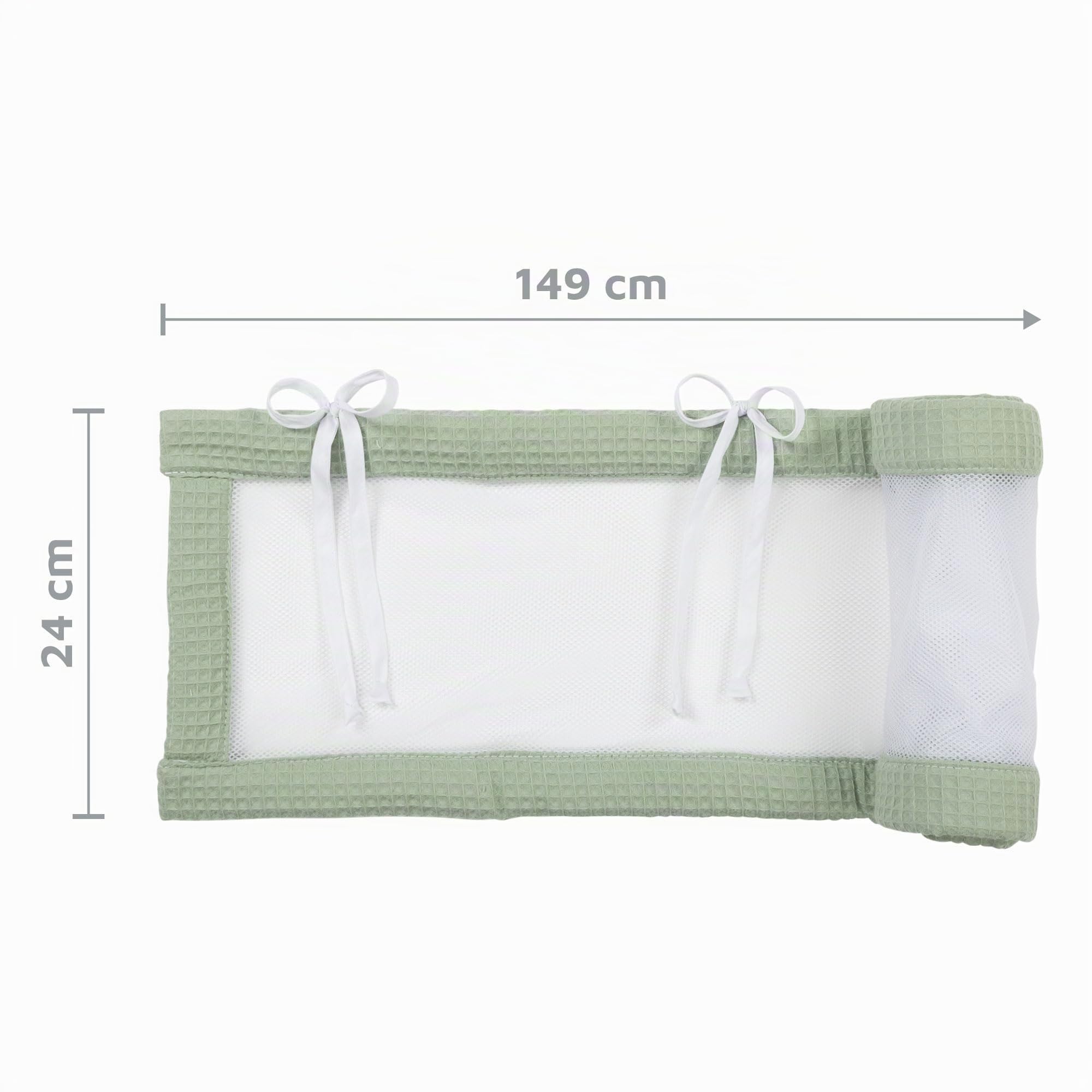 babybay Tour de lit en maille gaufrée compatible avec modèle original, vert jade
