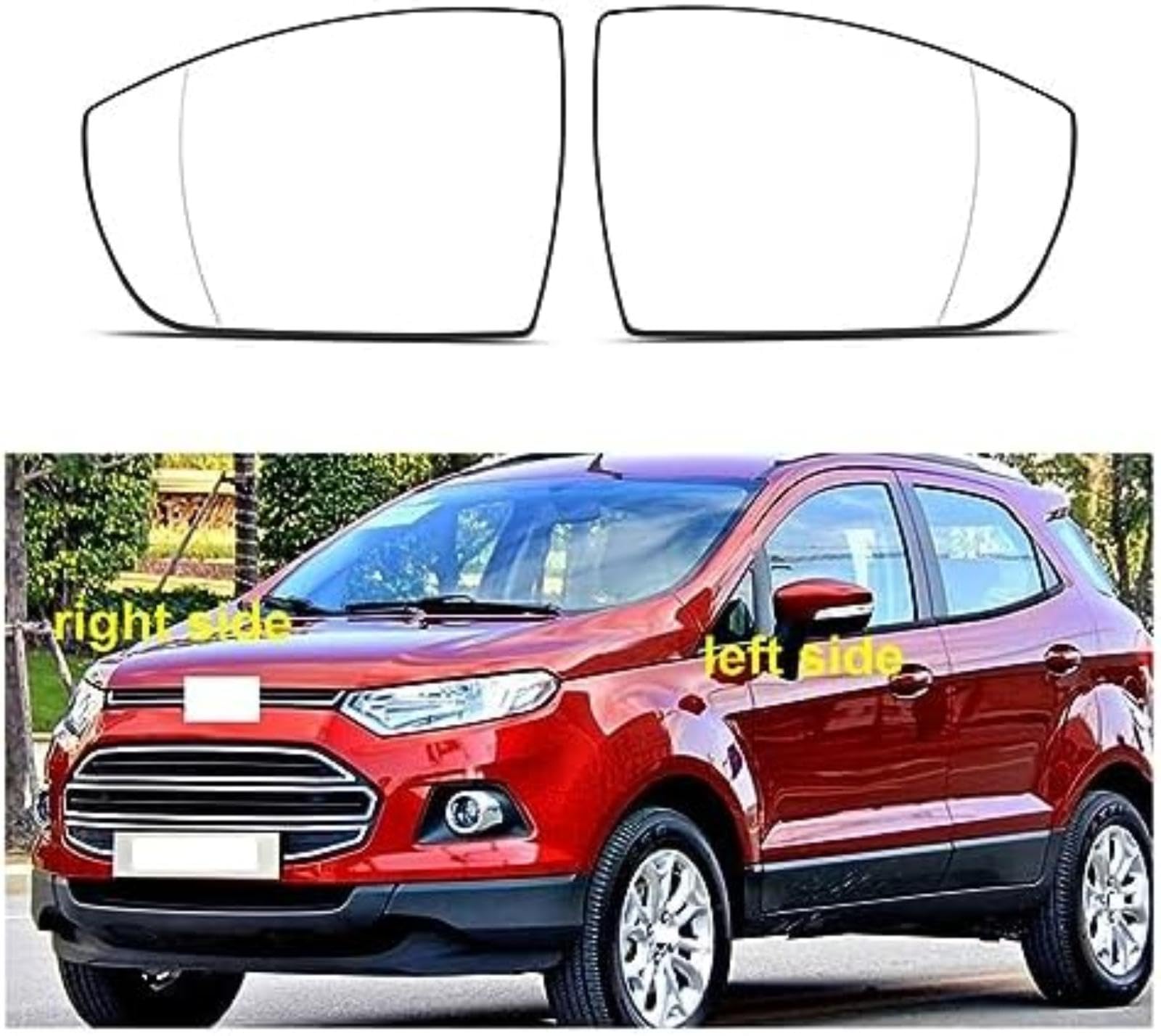Szkło lusterka bocznego samochodu, dla Ecosport 2013-2019 Lusterka zewnętrzne Soczewki odblaskowe Soczewki wsteczne Drzwi Lusterko boczne samochodu (B 1pcs left (B 1pcs left heating)