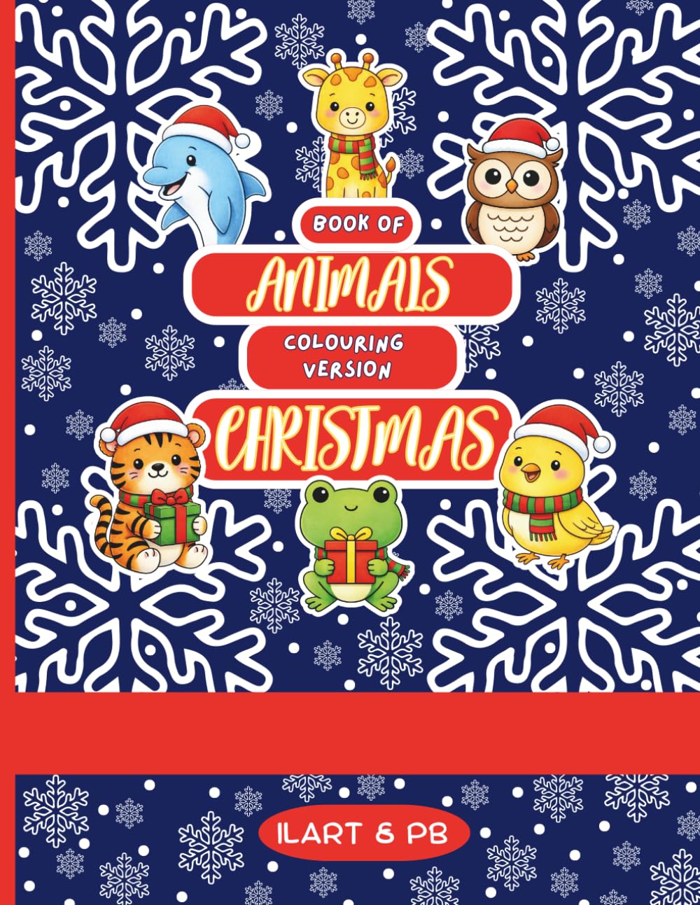 Christmas version of animal colouring book:: color lots of animals with Christmas themes and motifs
