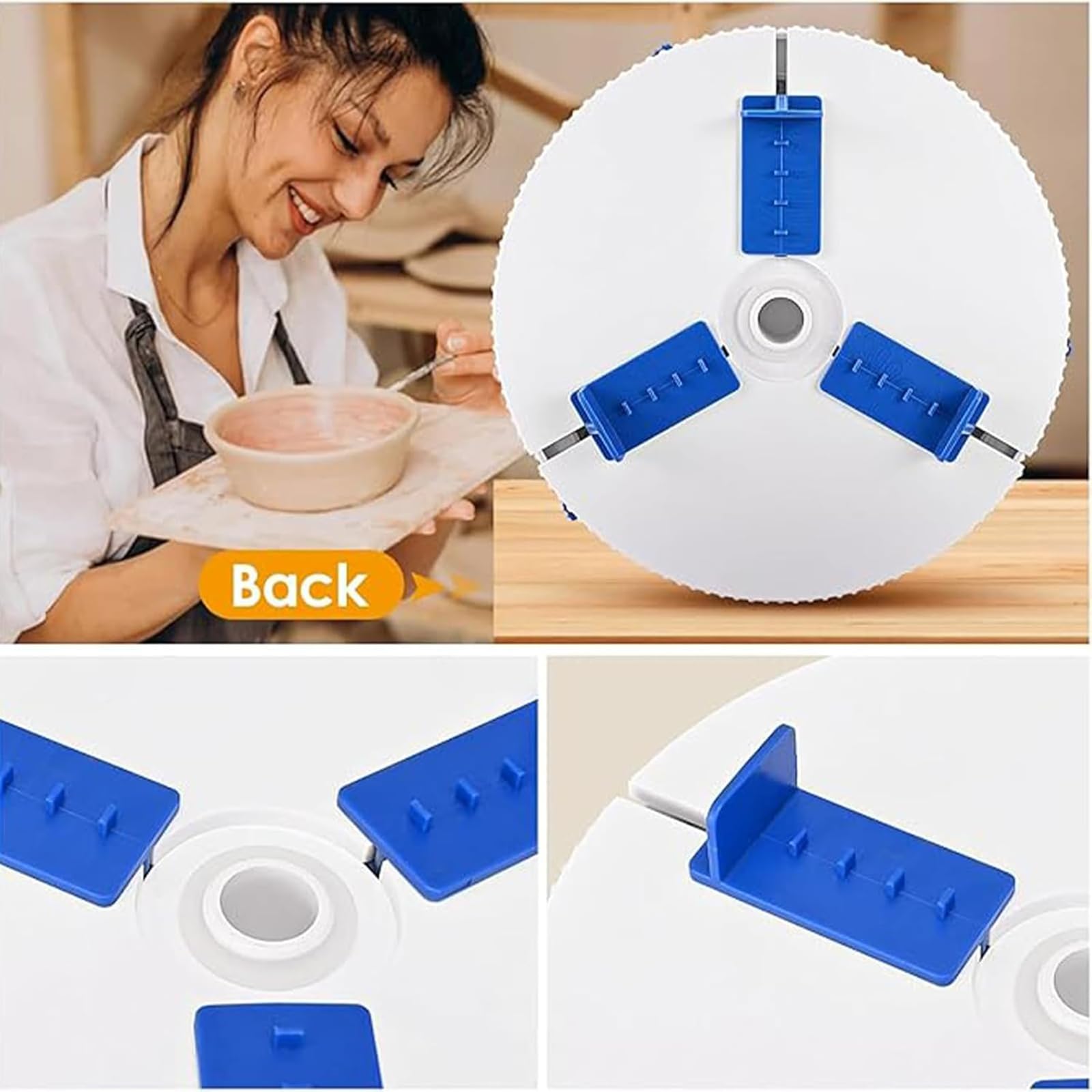 Herramienta De Reparación De Arte De Cerámica, Abrazadera Para Plato Giratorio De Máquina De Alfarería, Adecuada Para Plato Giratorio De 25 Cm a 28 Cm Y Accesorio Estable, Material Resistente