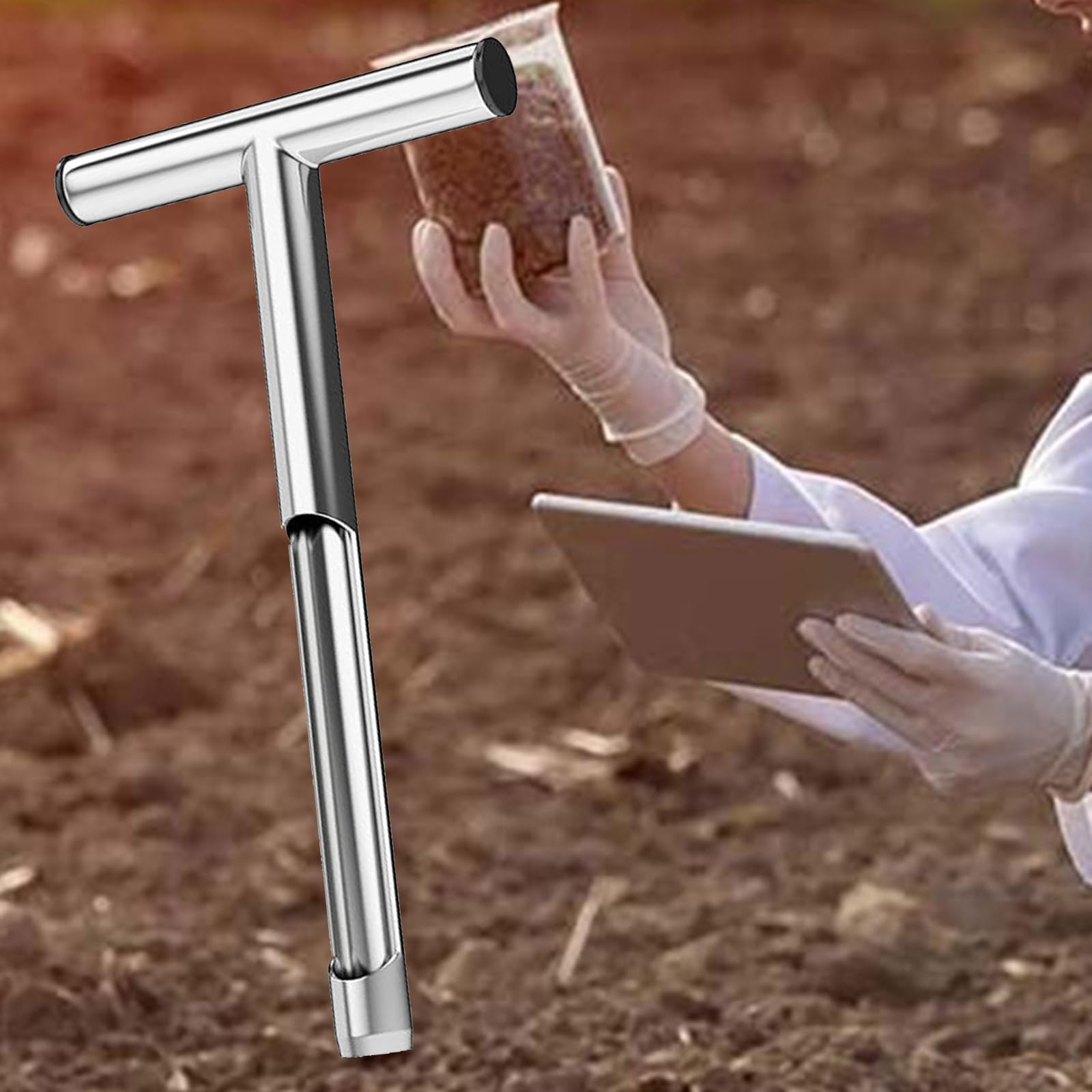 Sonde d'échantillon de sol en acier inoxydable durable pour les professionnels de l'agriculture et les scientifiques de l'environnement