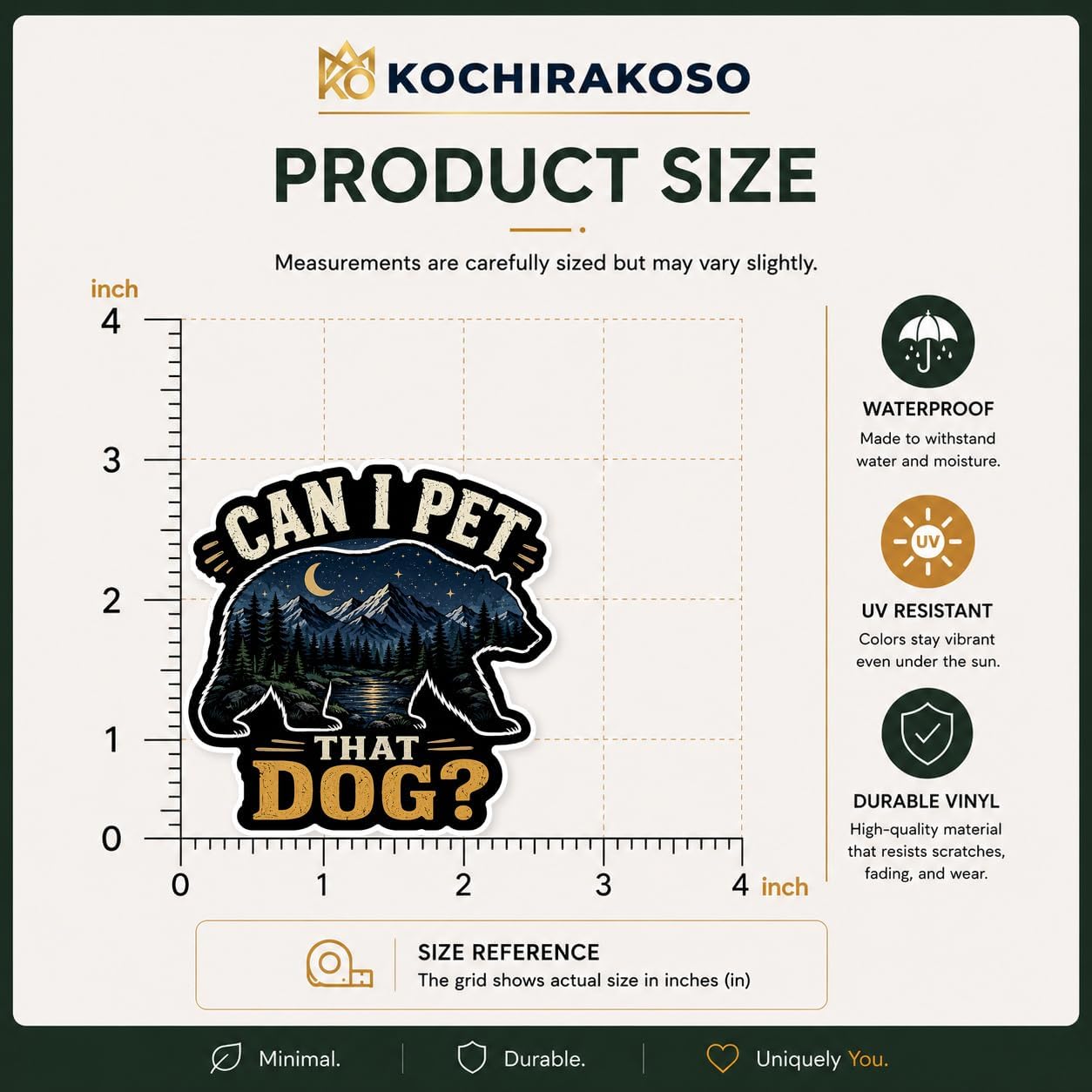 (5PCS) Can I Pet that Dog Stickers 3 inch, Funny Black Bear Mountain Adventure Meme Waterproof Vinyl Decal for Water Bottle Laptop, Car, Phone, Book, Tumblers image 2