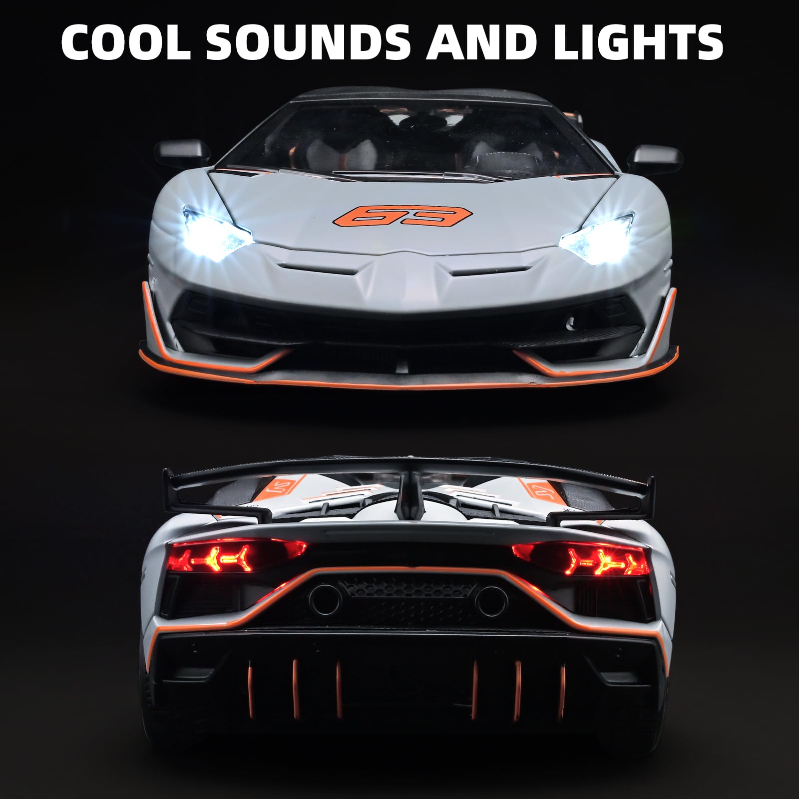 Amazon.com: OANMYJJO 1/18 Diecast Cars SVJ 63 Model Car, Car Toys