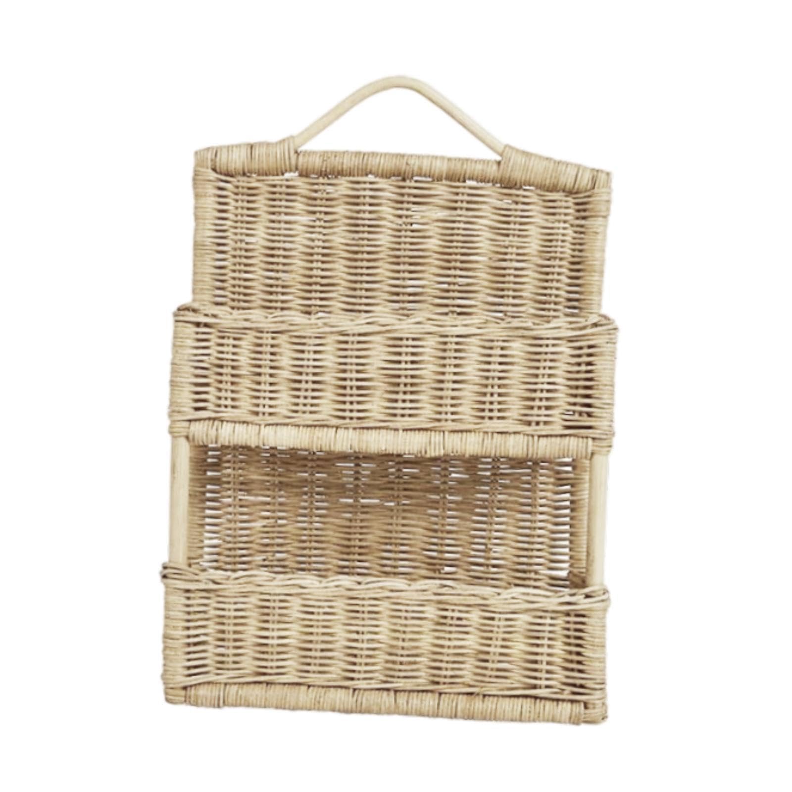 Zambuph Nordic Rattan Wall Mounted Basket Living Room Woven Wall Basket Offers Multifunctional Storage Options For Organized Spaces Fruit Vegetable Planter