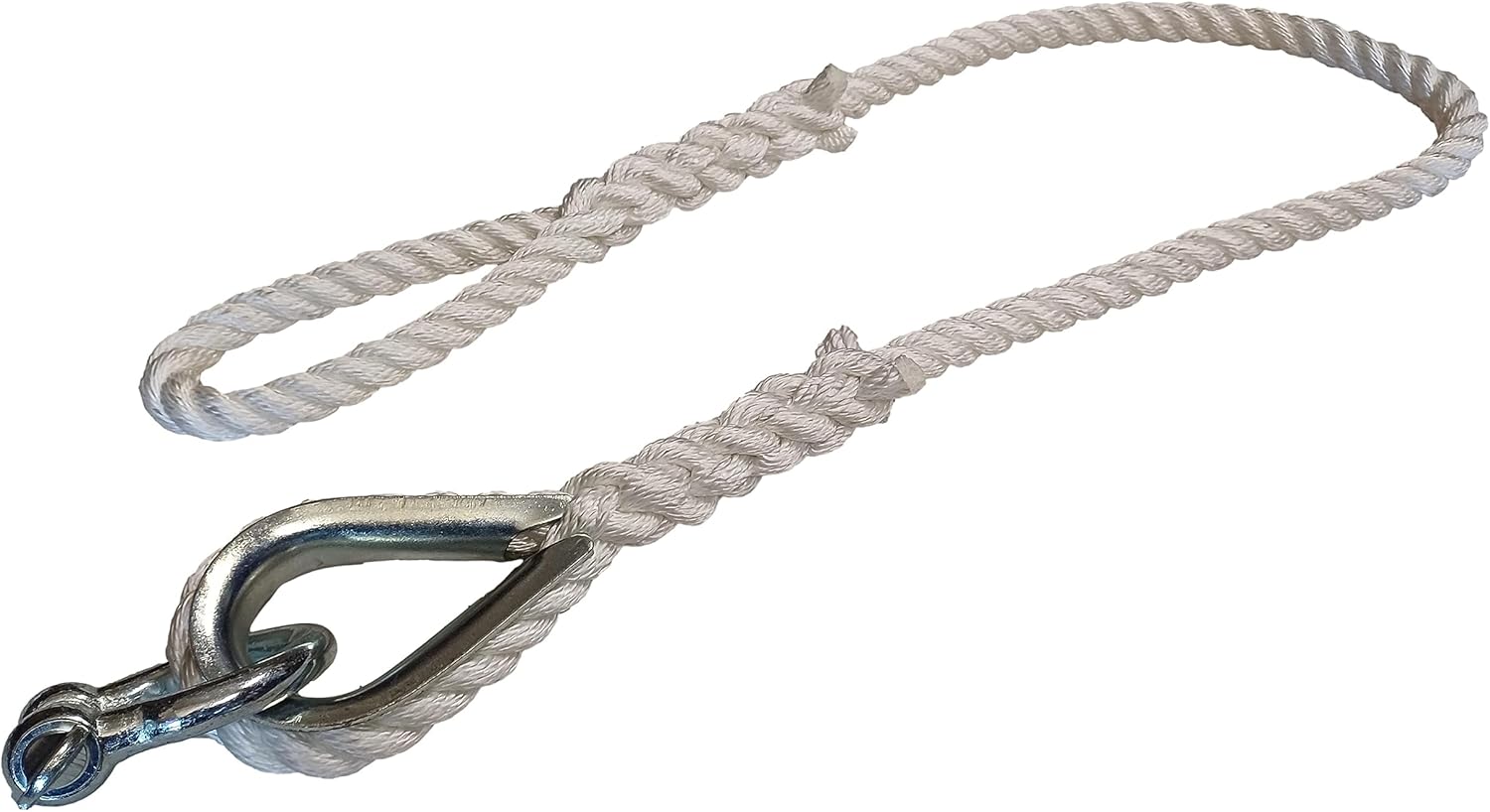 18mm Nylon Rope Mooring Strop With Galv Thimble & Bow Shackle One End
