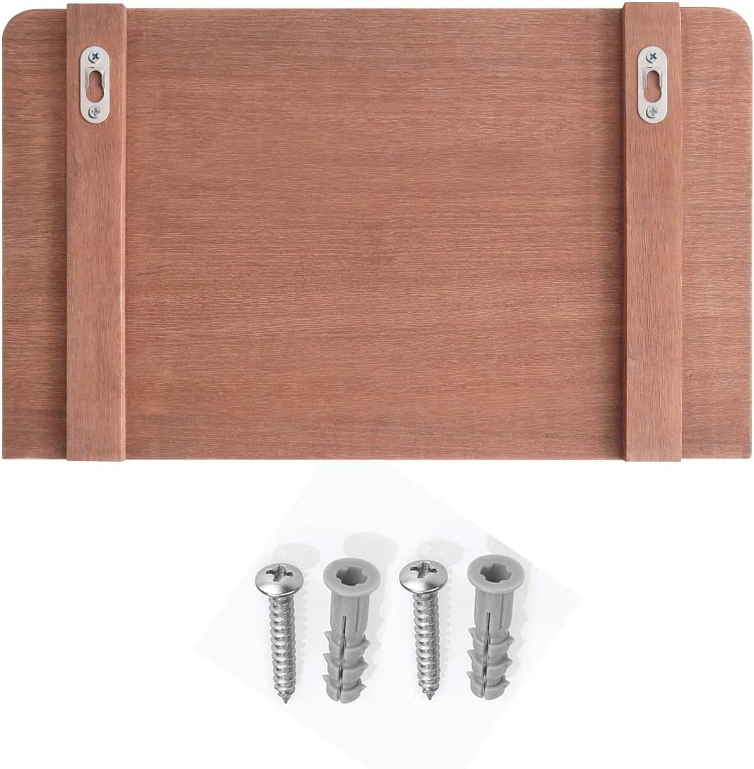Honest Torched Wood Rustic Wall Mounted Key & Mail Holder,Organizer with 3 Key Hooks Shelf for Entryway or Mud Room Holds Documents, Bills, Letters, Keys(Light Cherry)