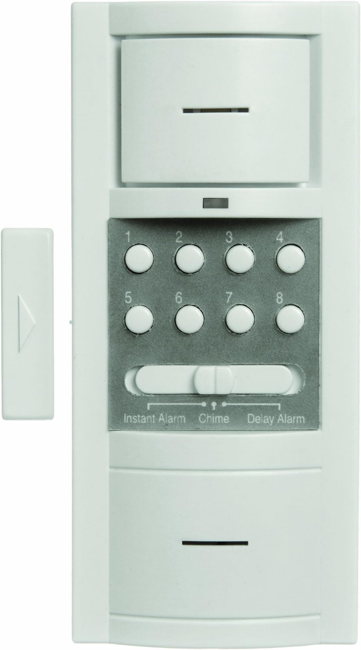 HS4317B Battery Powered Wireless Security Door Alarm with Key Pad and Chime or Alarm Mode, White