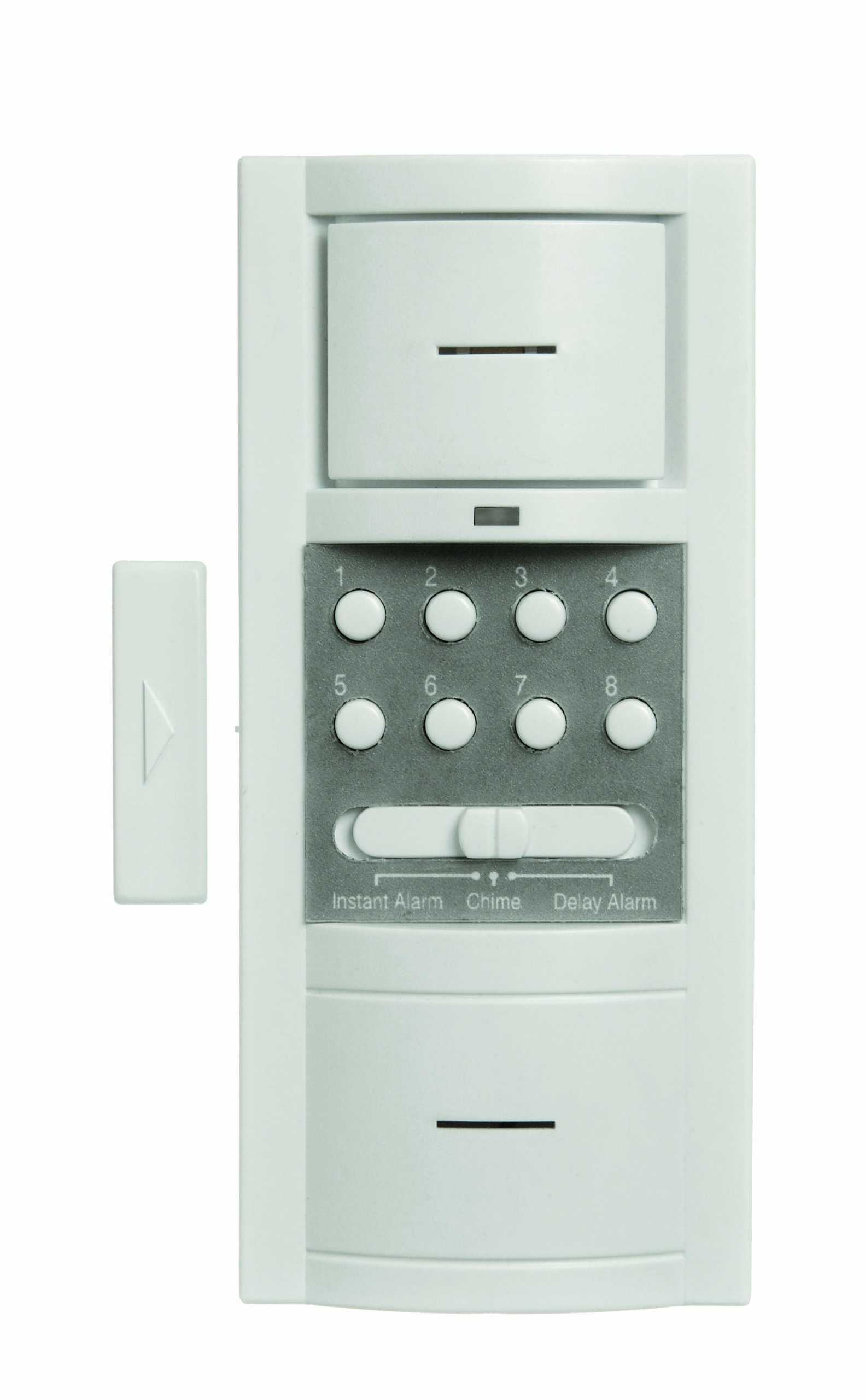 HS4317B Battery Powered Wireless Security Door Alarm with Key Pad and Chime or Alarm Mode, White
