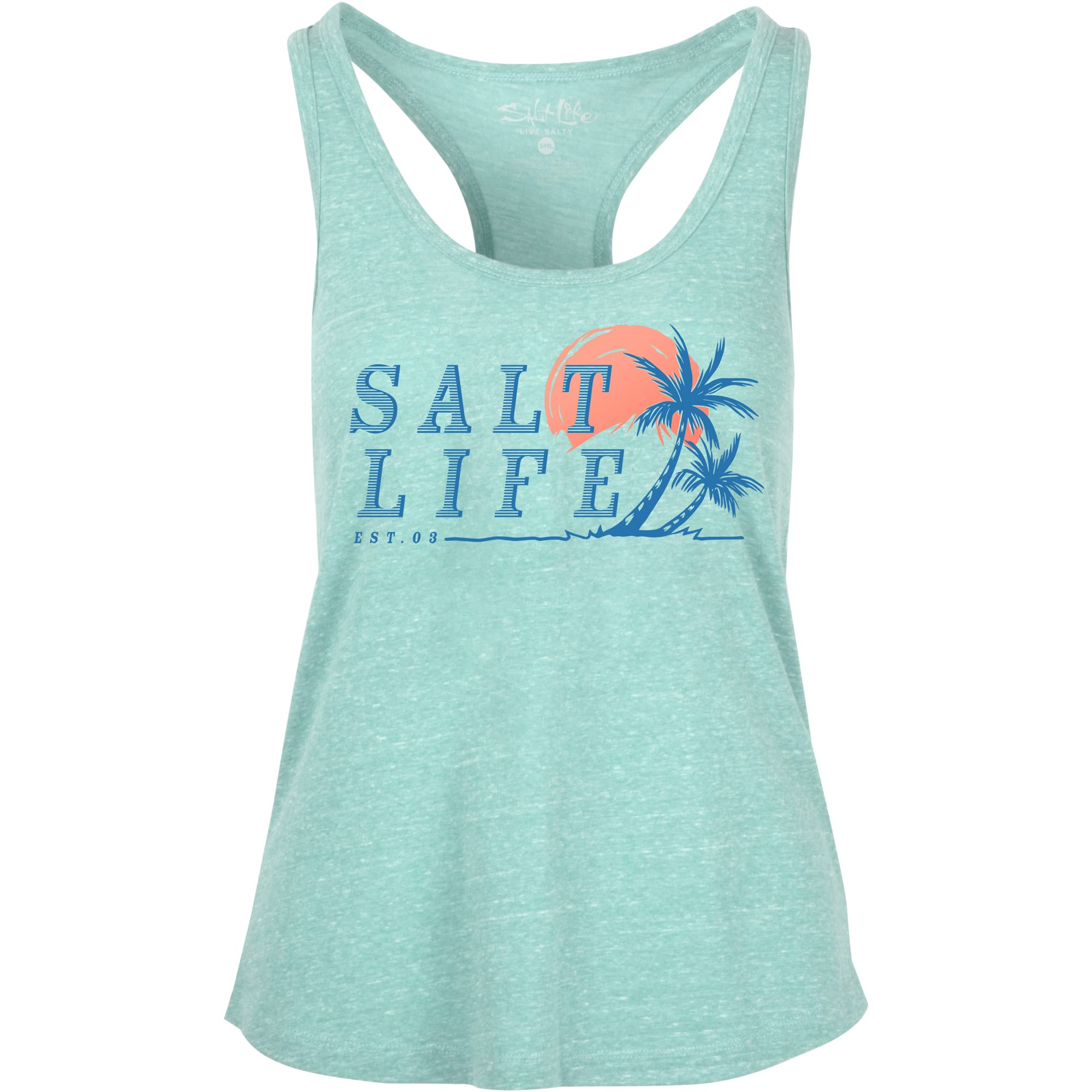 Salt Life Women's Leaning Palms Sleeveless Racerback Tank