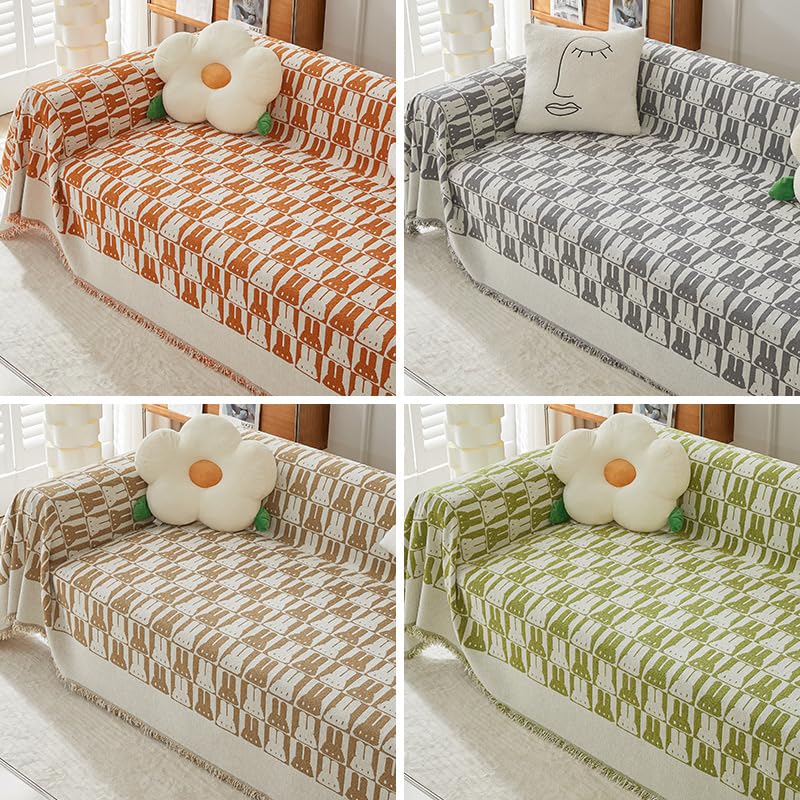 Housse de canapé en chenille de qualité supérieure avec pompons - 2