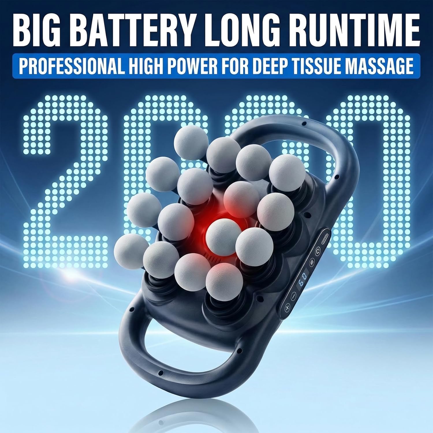 16-Head Massage Gun Deep Tissue, 9 Speeds & 9 Models Electric Percussion Muscle Massager, Quiet Portable Back Massager for Pain Relief, Relaxation for Back, Neck, Shoulders, Legs, Feet