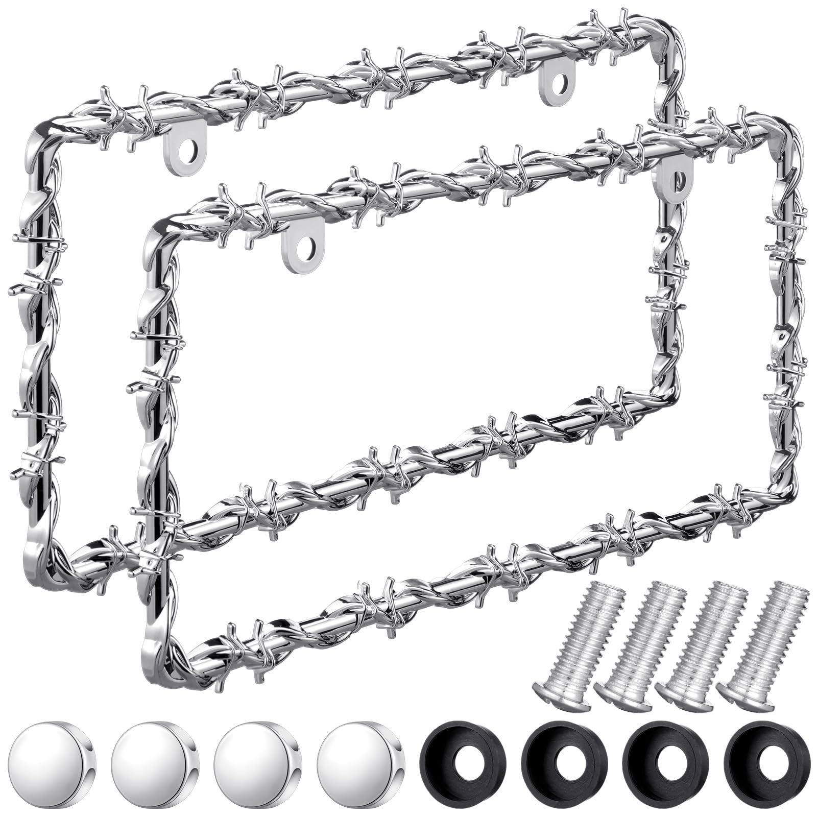 Photo 1 of MorningRo Barbed Wire License Plate Frame Set