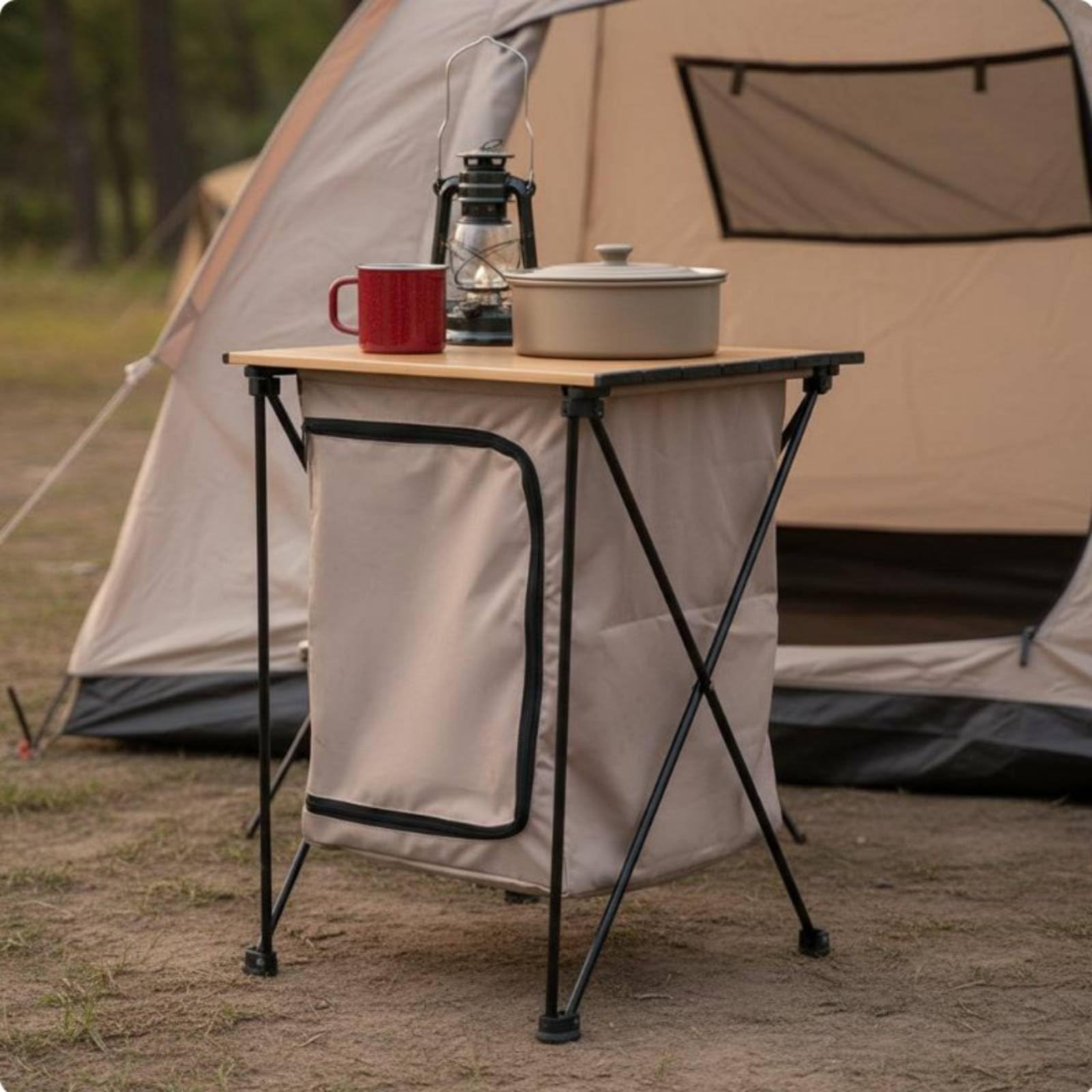 Gabinete de Almacenamiento Plegable Fácil de Plegar y Estructura Estable de Aluminio Resistente en Ambientes Exteriores y Divisor Adaptable Adecuado para Senderismo y Picnic, Color to 3