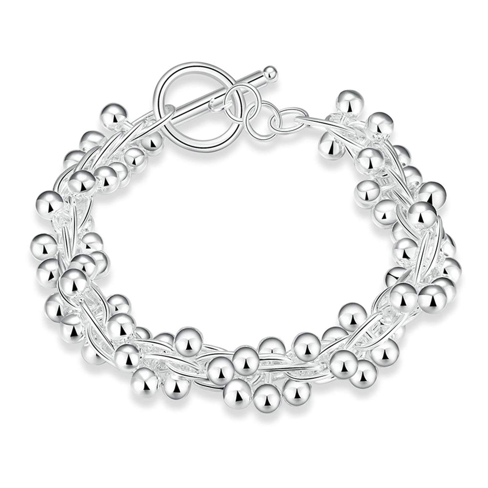 Bracciale con ciondolo a forma di uva in argento